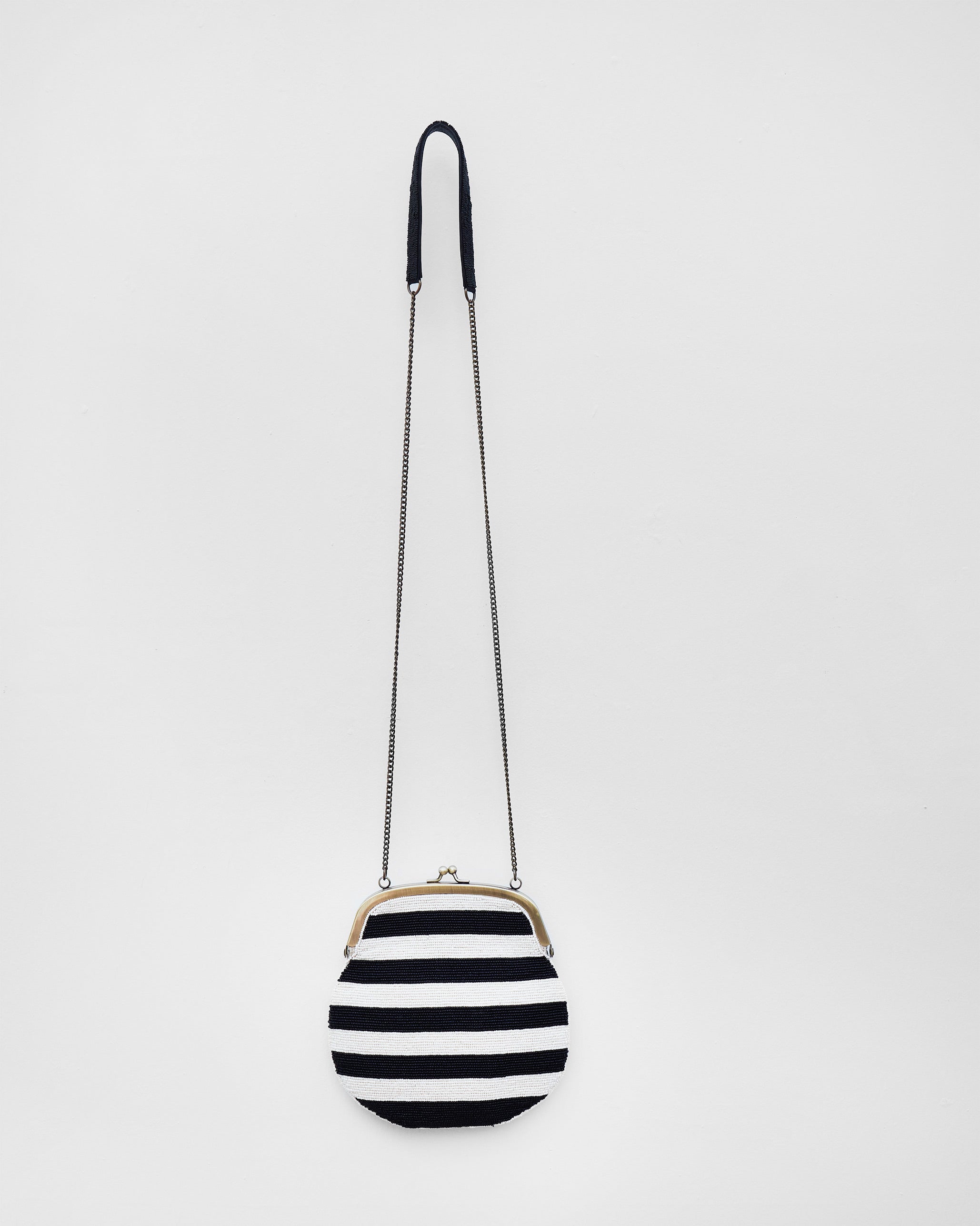 Sling Bag - Black & White Stripes