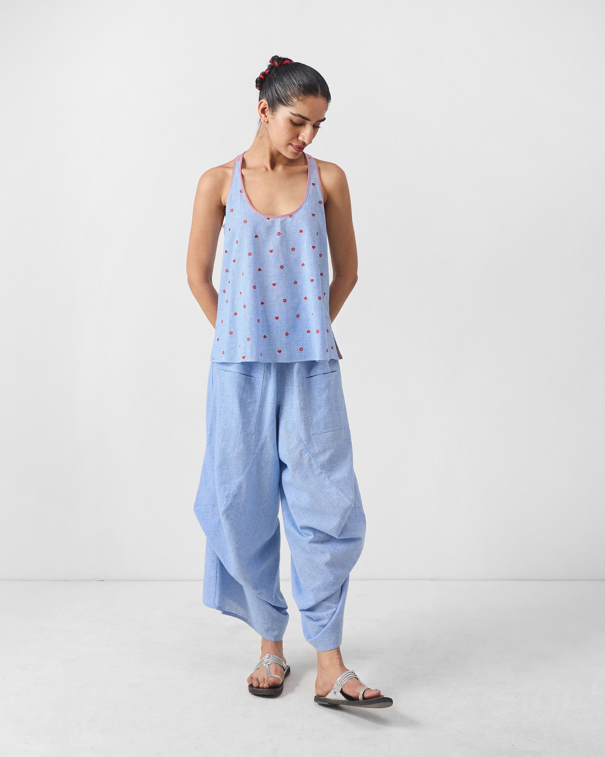 Yoka Trousers - Blue & White Checks