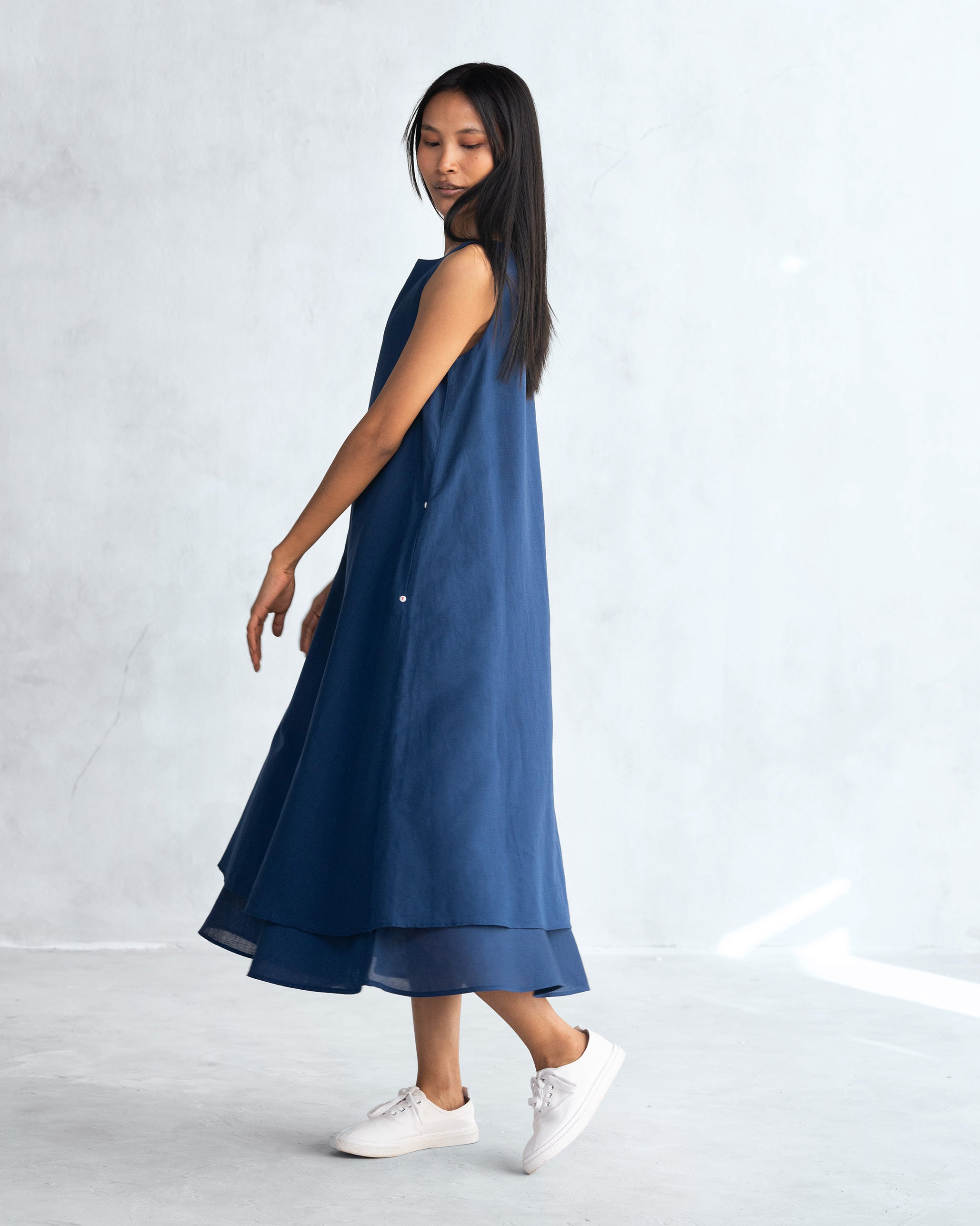 Double Layer Dress - Navy