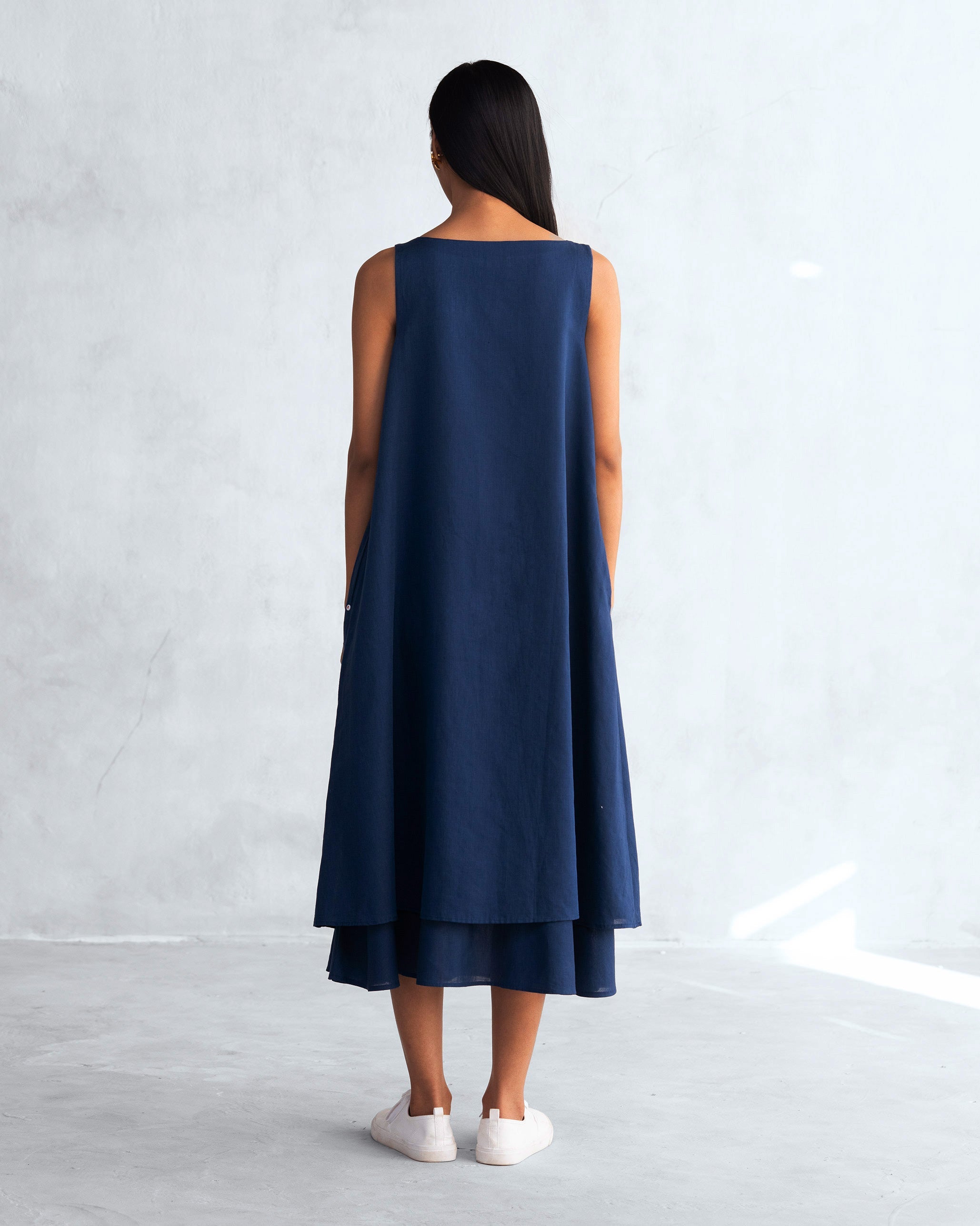 Double Layer Dress - Navy