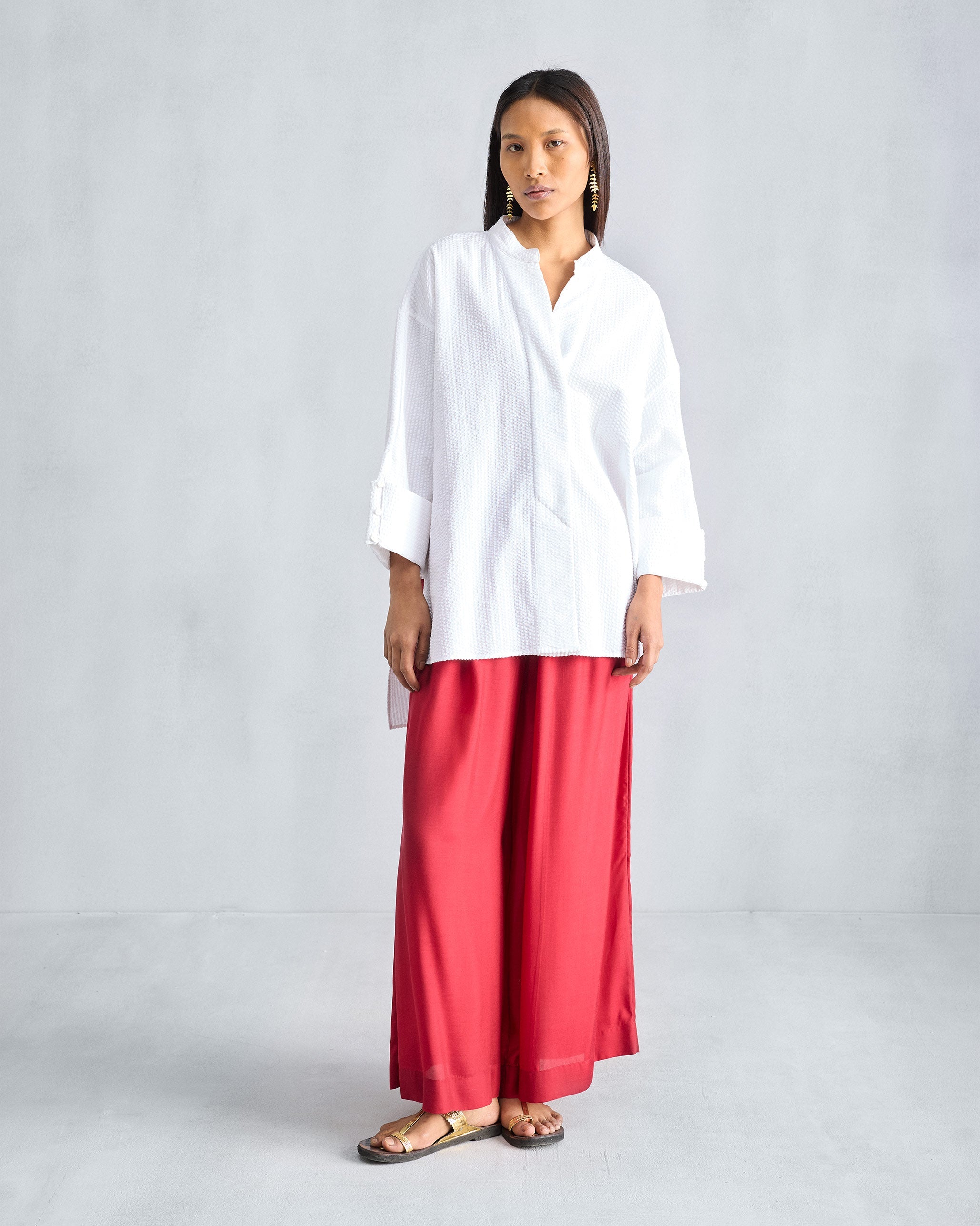 Cirrus Shirt - White Seersucker