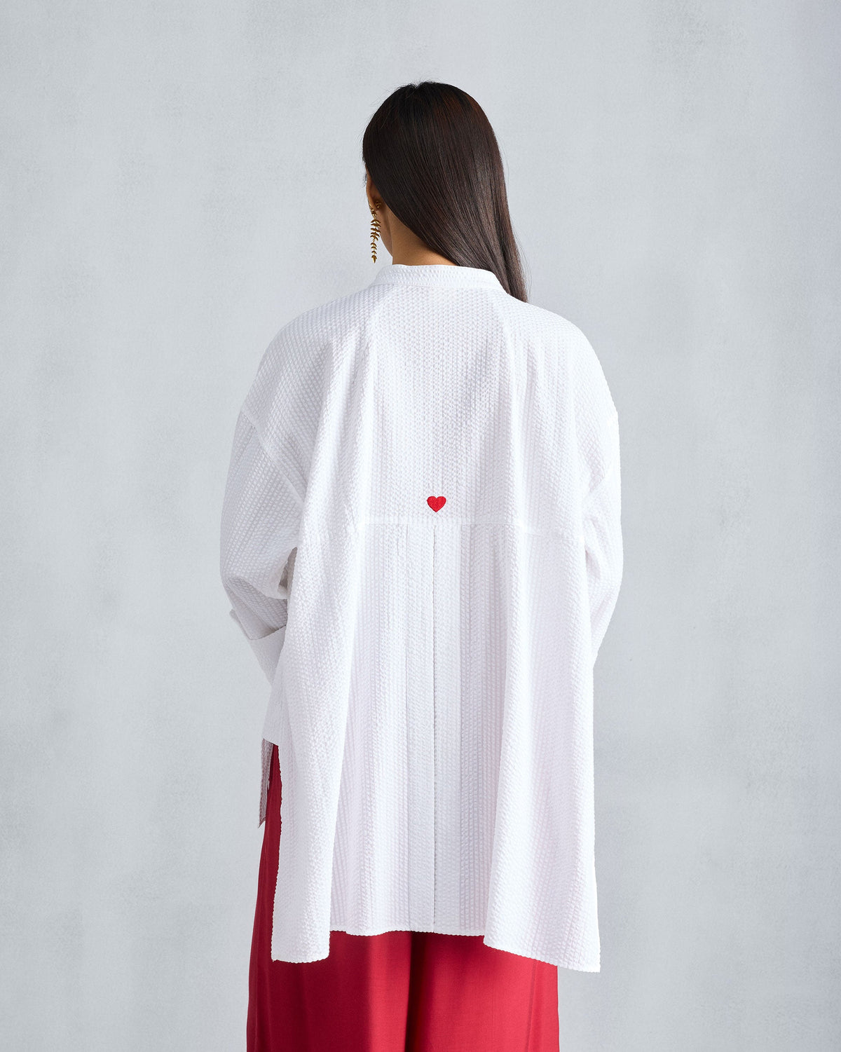Cirrus Shirt - White Seersucker