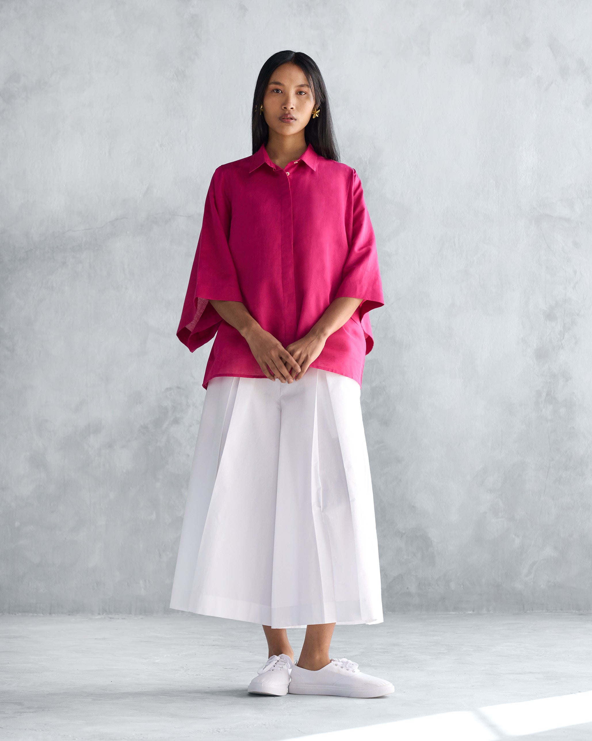 Drop Armhole Shirt - Berry