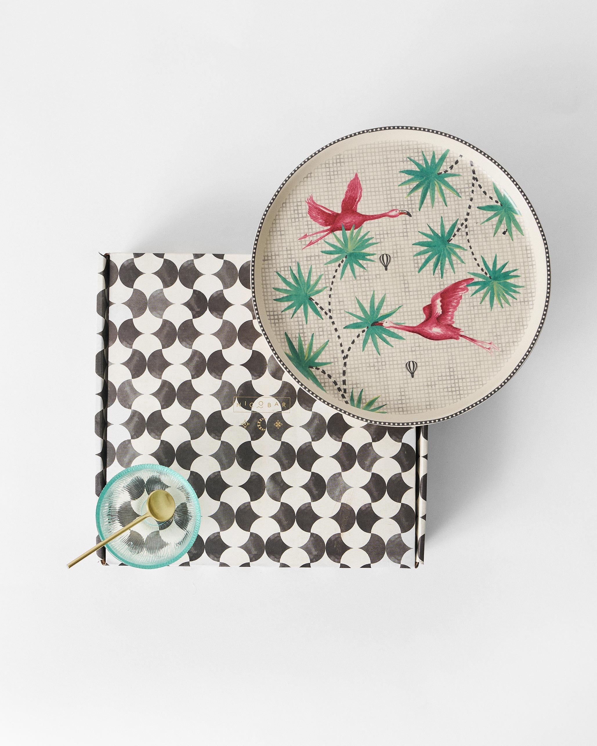 Flamingo Lush Chip & Dip Platter