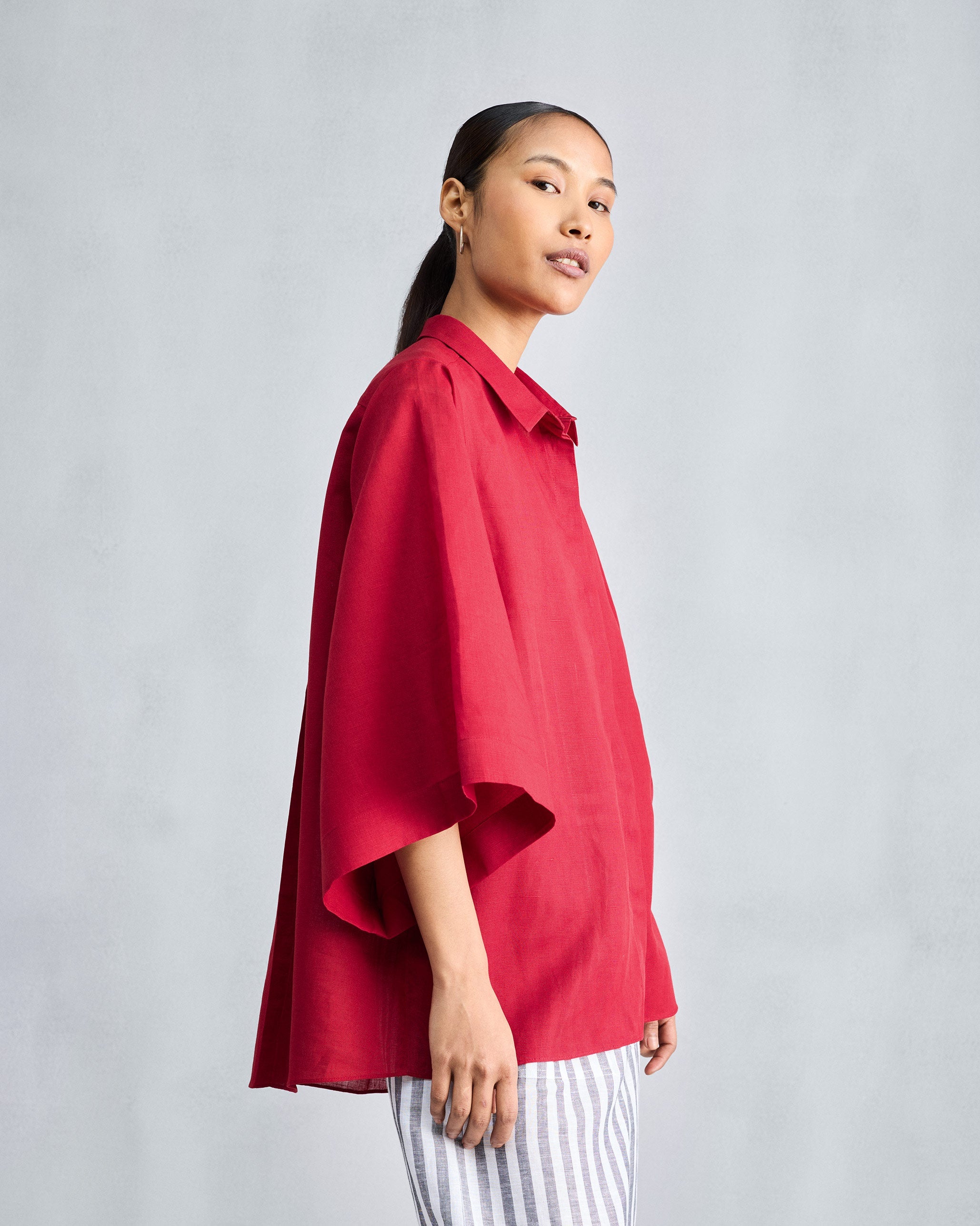 Drop Armhole Shirt - Red