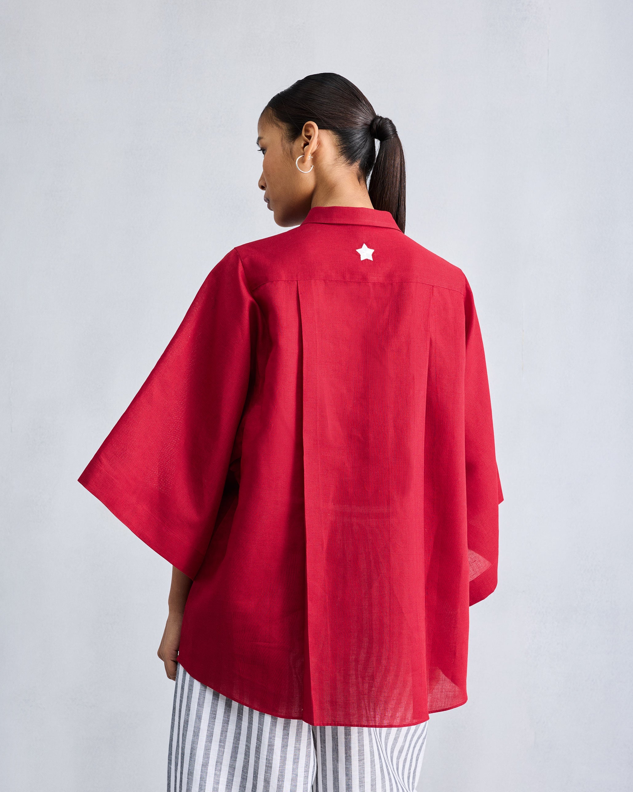 Drop Armhole Shirt - Red