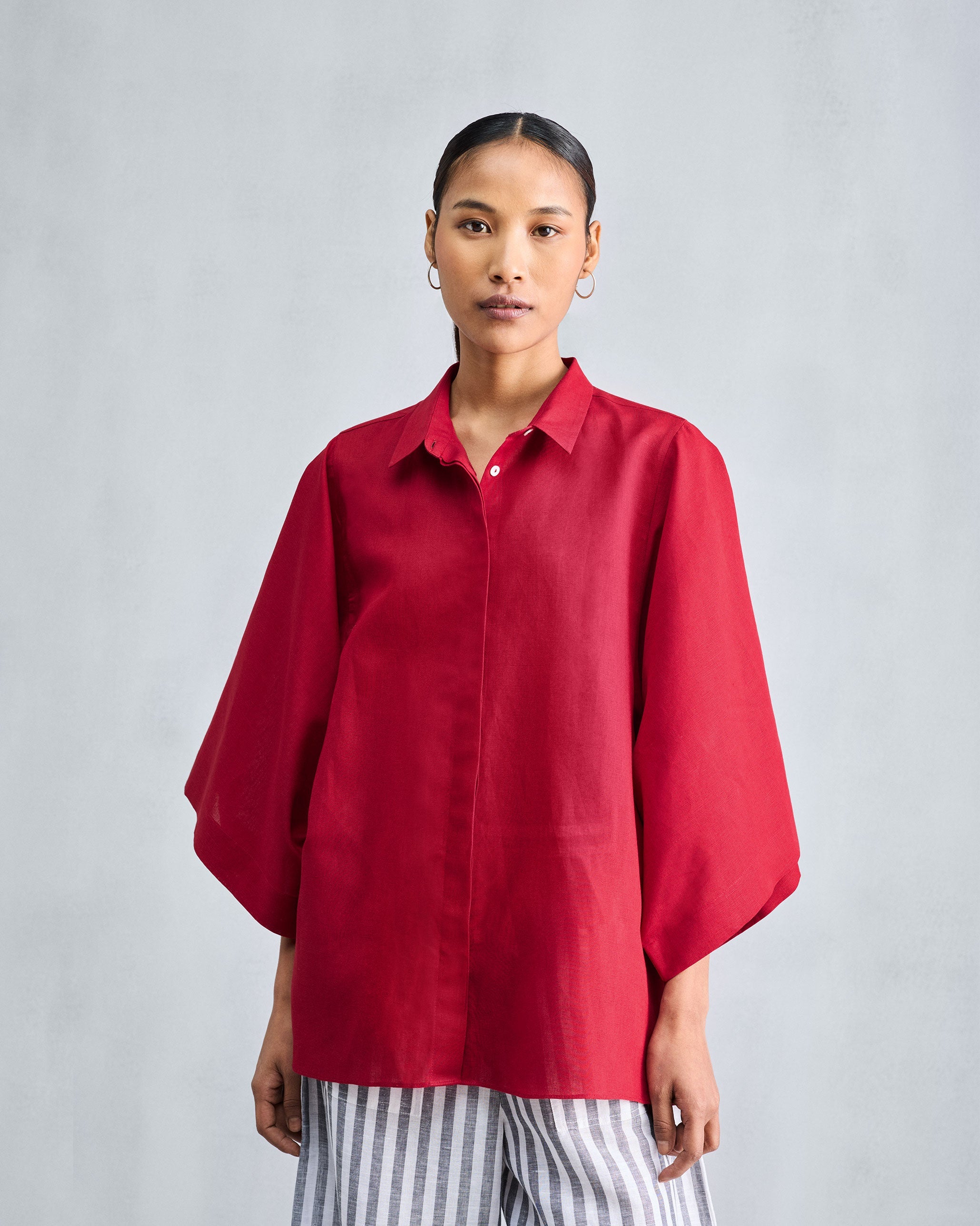 Drop Armhole Shirt - Red