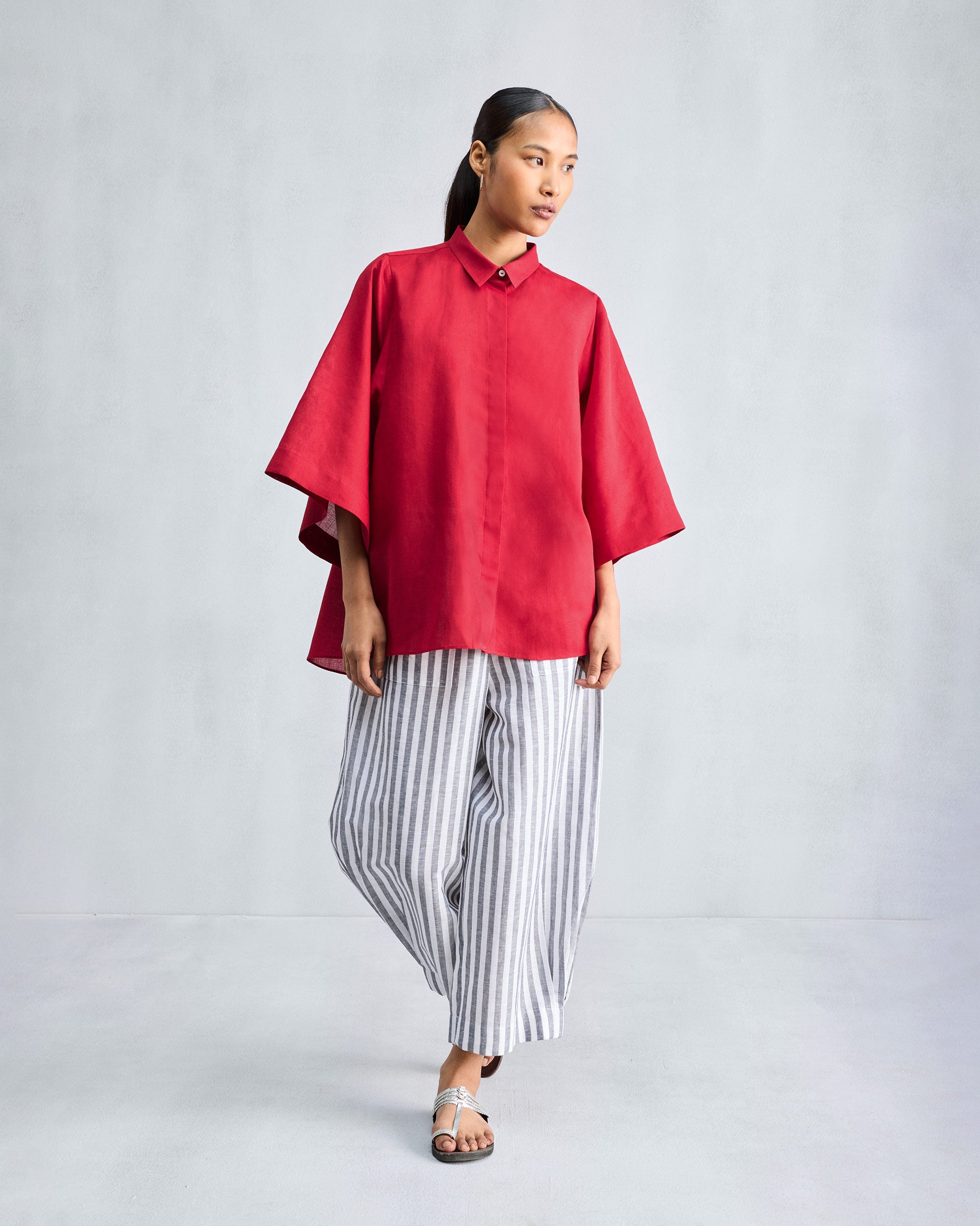 Drop Armhole Shirt - Red