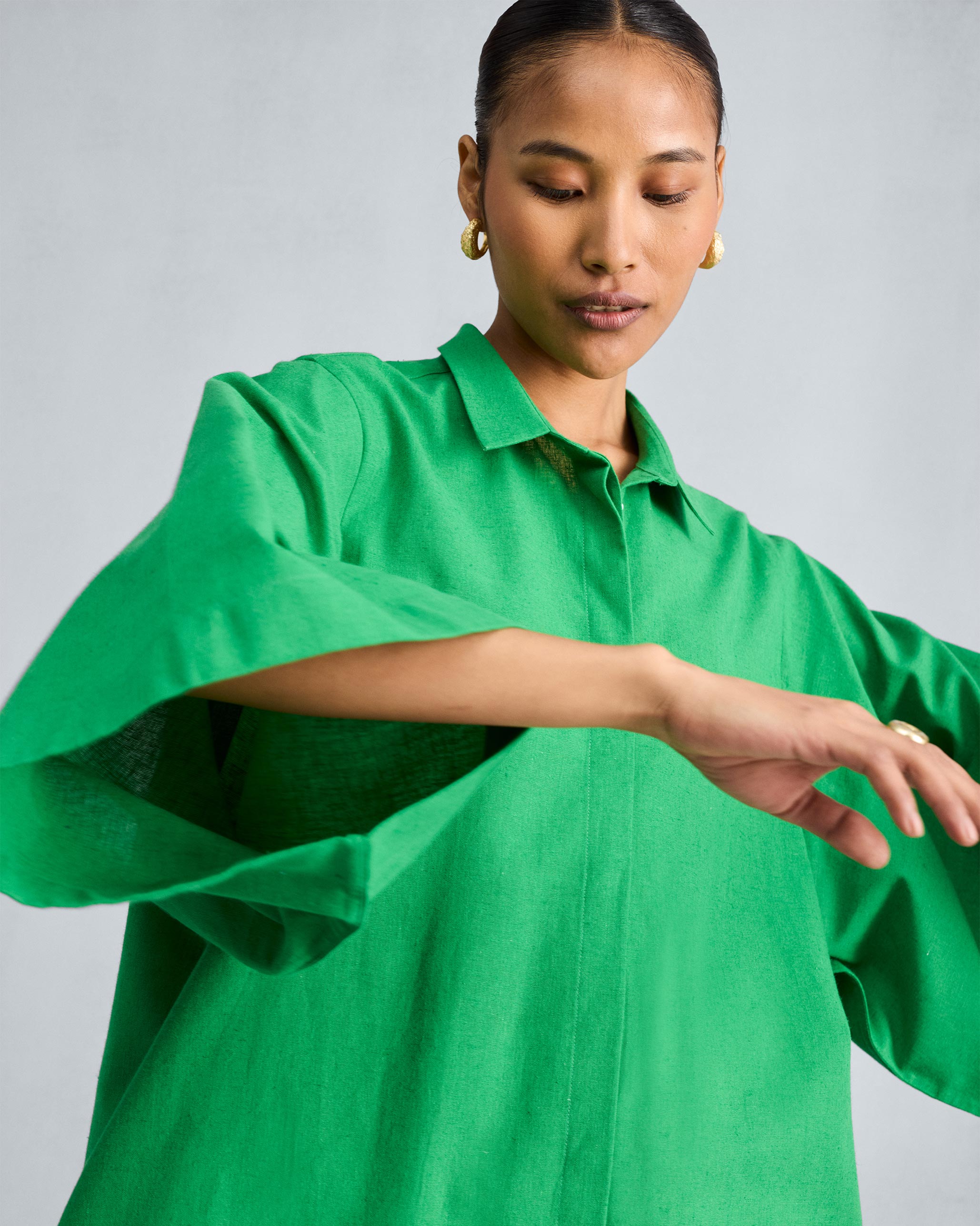 Drop Armhole Shirt - Green
