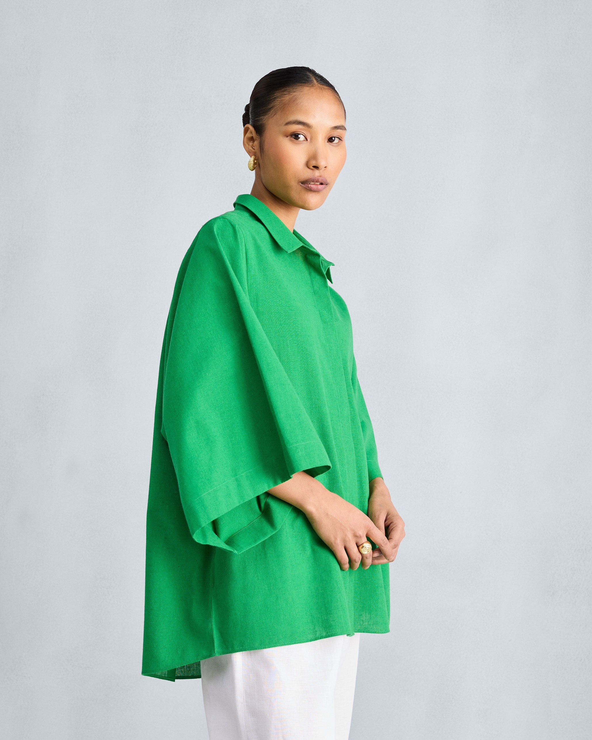 Drop Armhole Shirt - Green