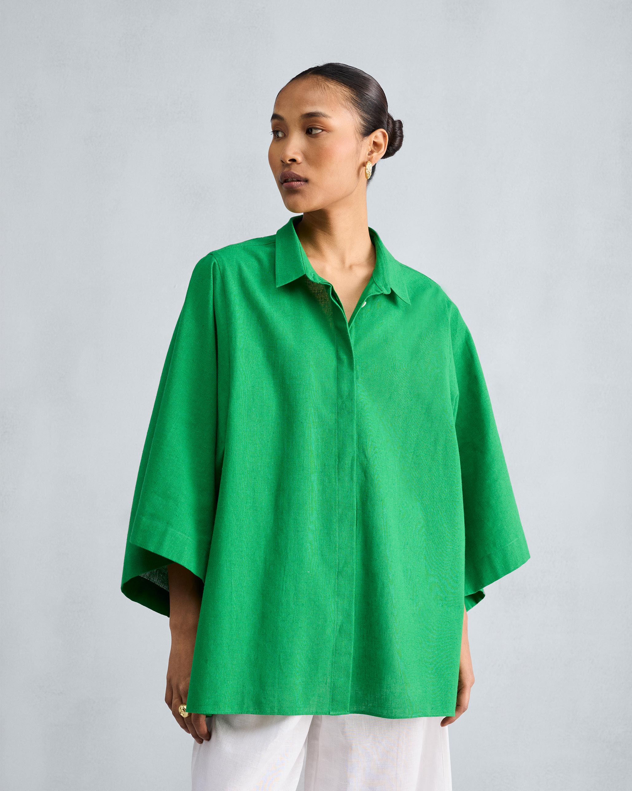 Drop Armhole Shirt - Green