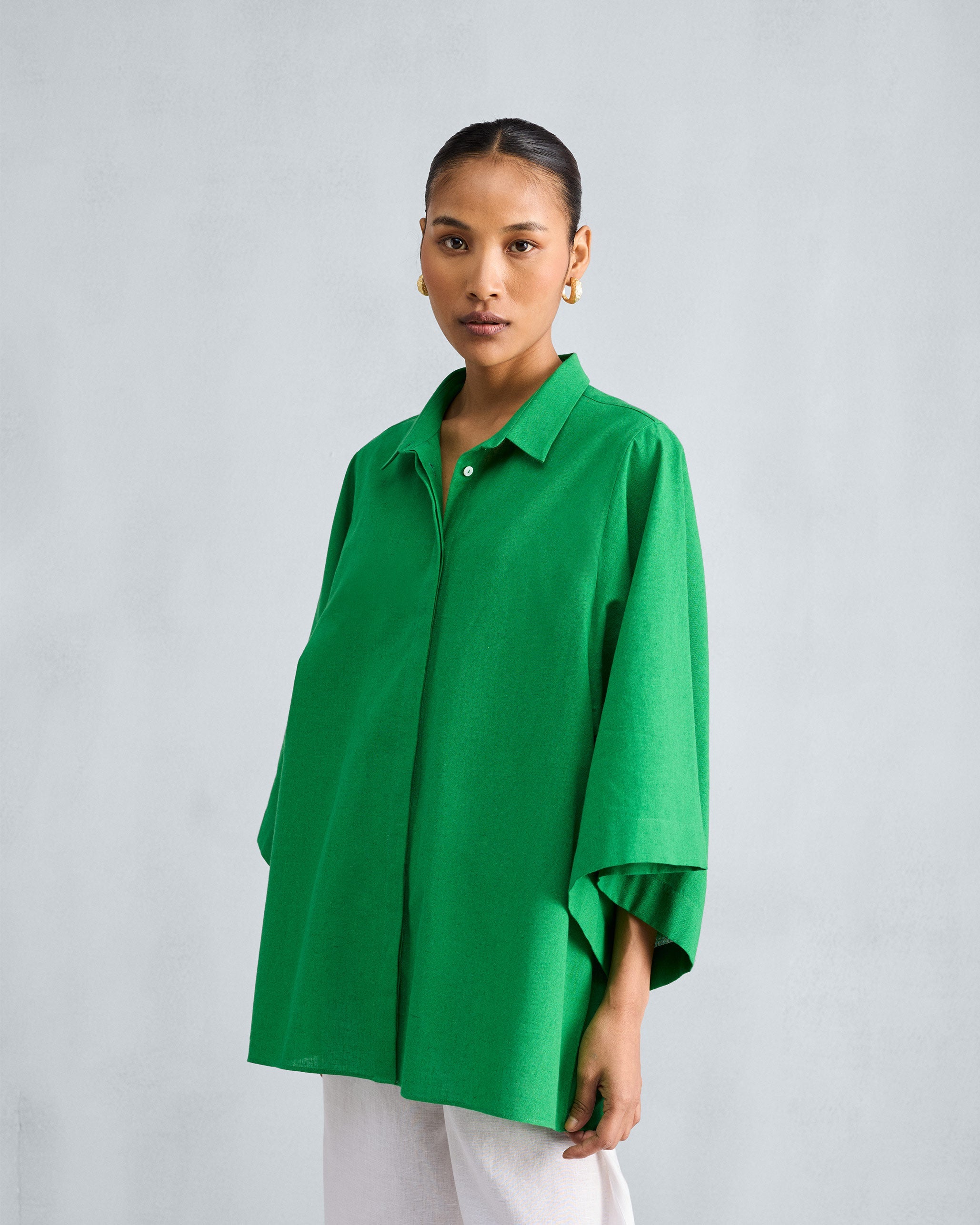 Drop Armhole Shirt - Green