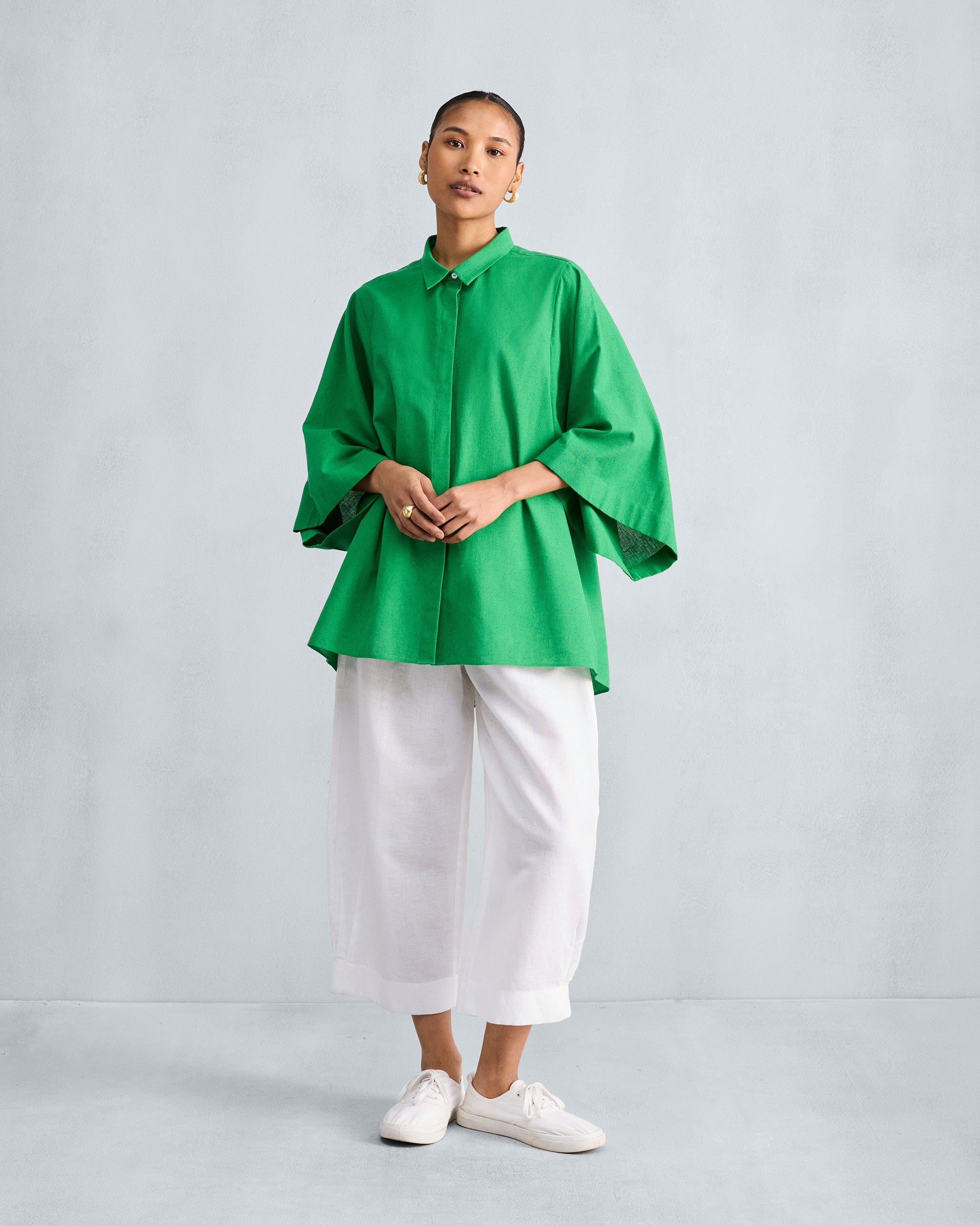 Drop Armhole Shirt - Green