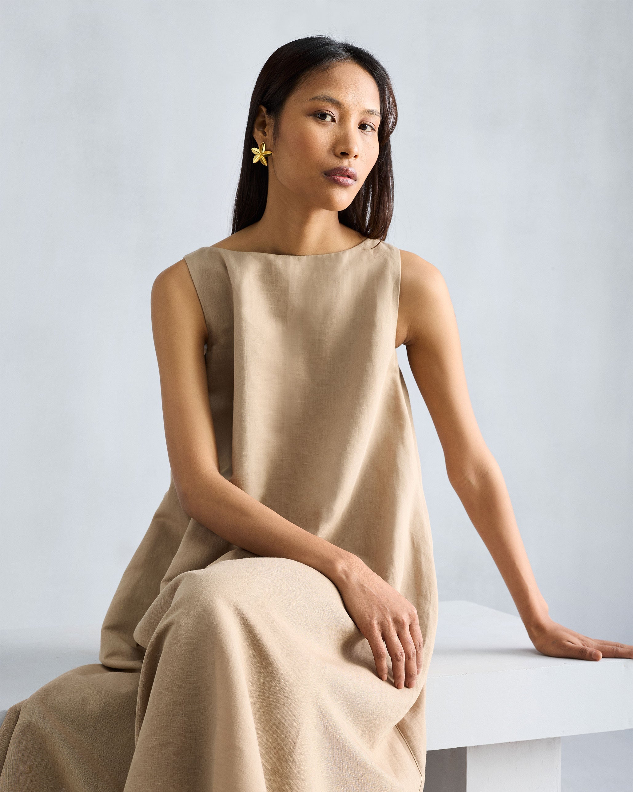 Double Layer Dress - Beige