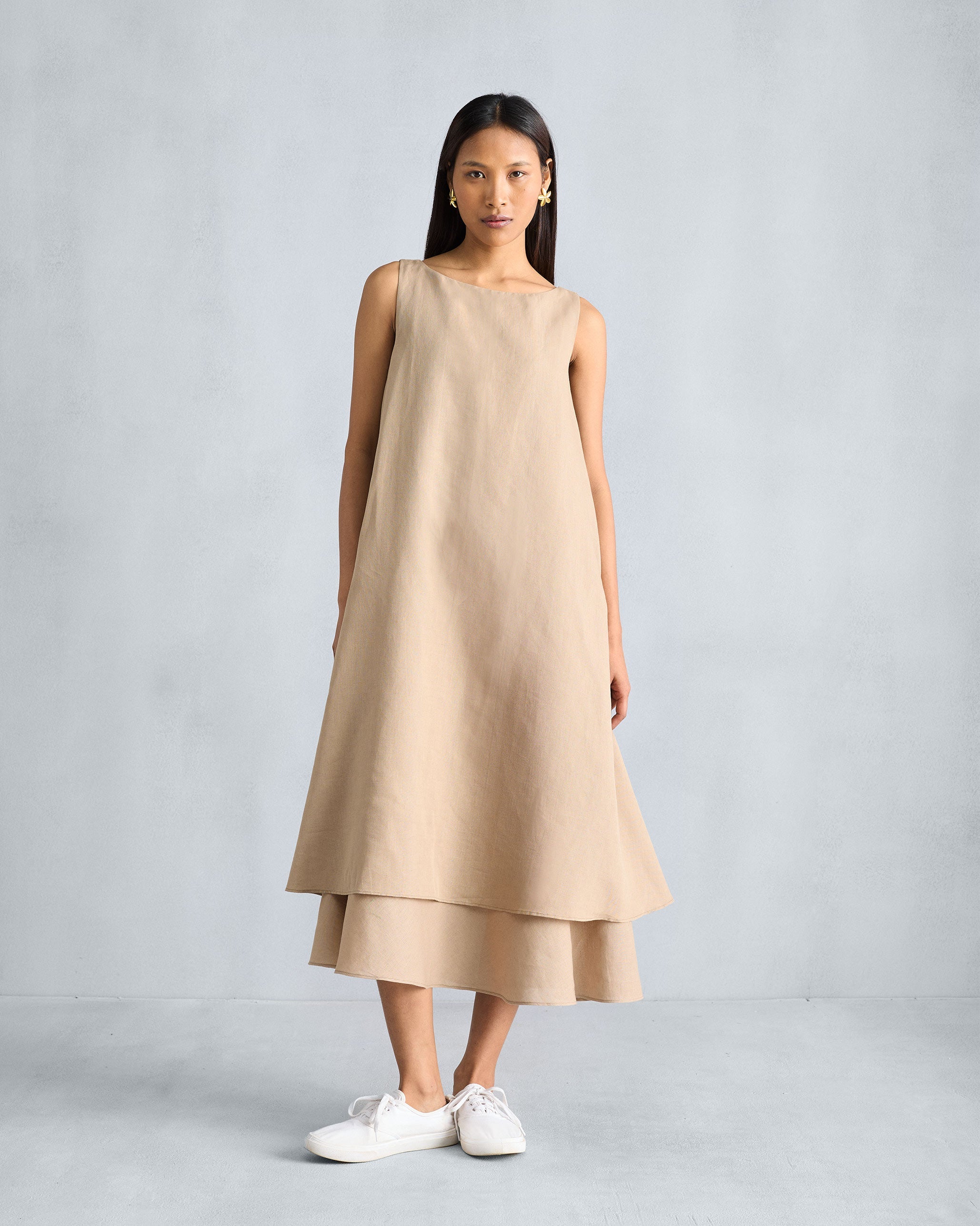 Double Layer Dress - Beige