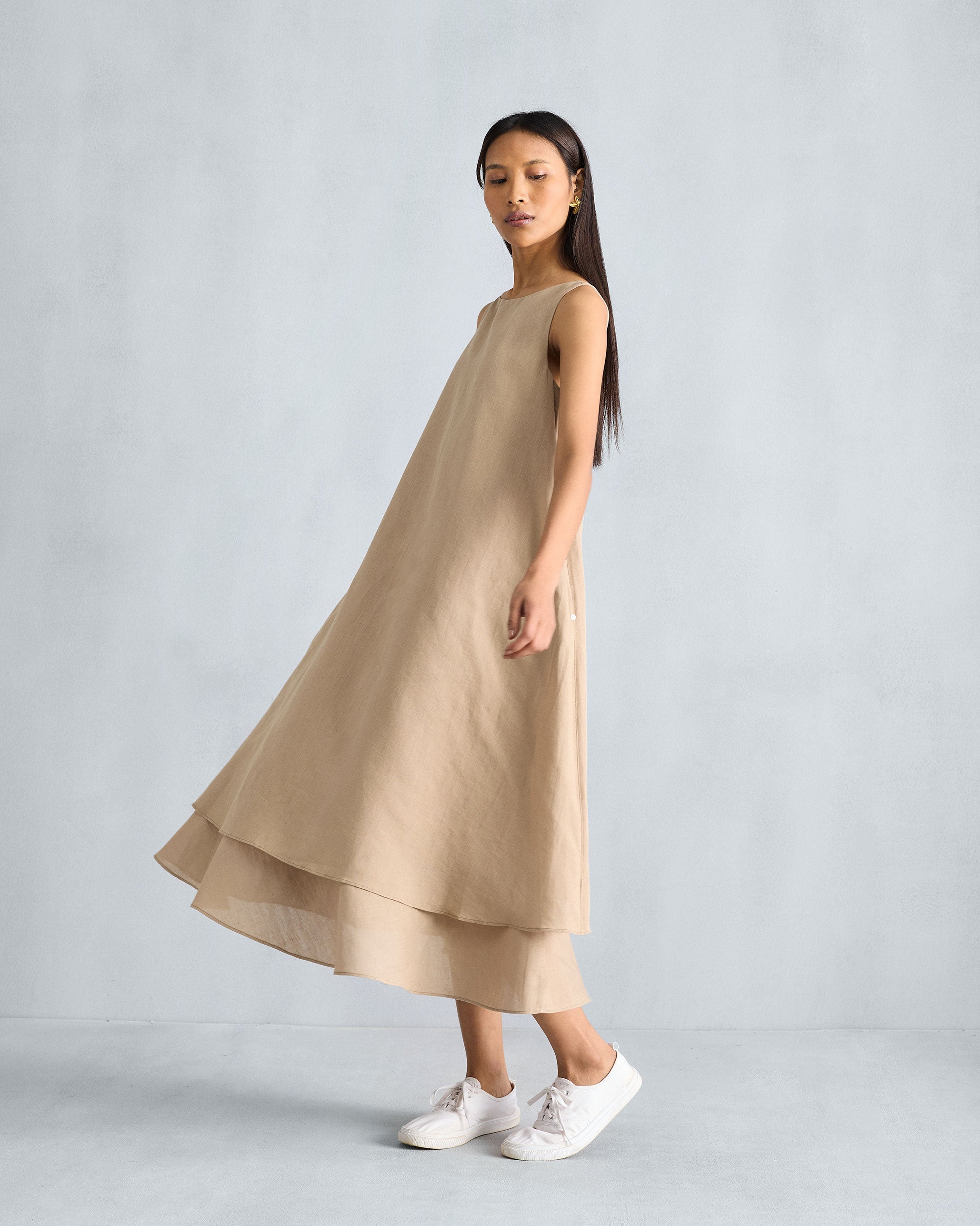 Double Layer Dress - Beige