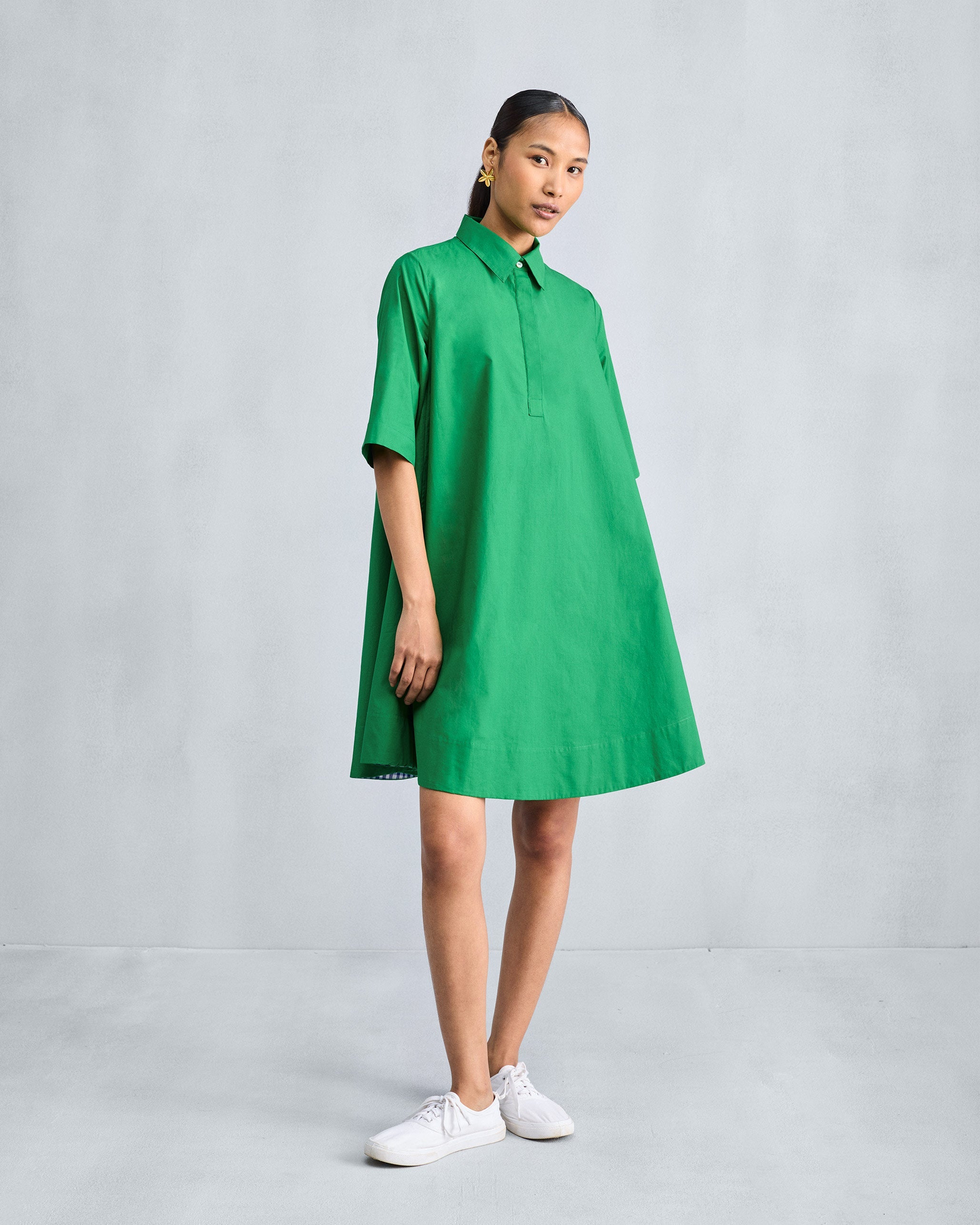 A-line Short Dress - Green