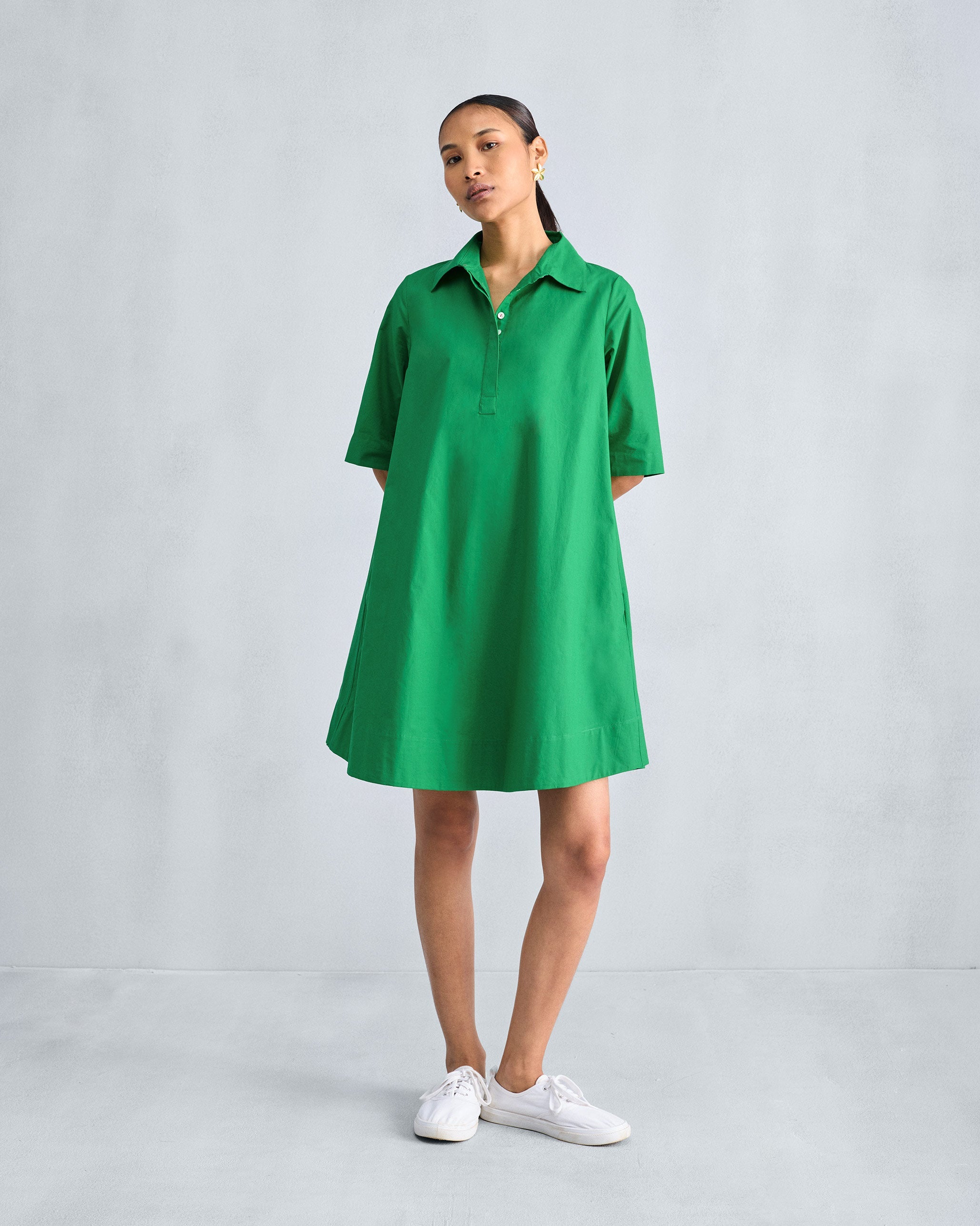 A-line Short Dress - Green