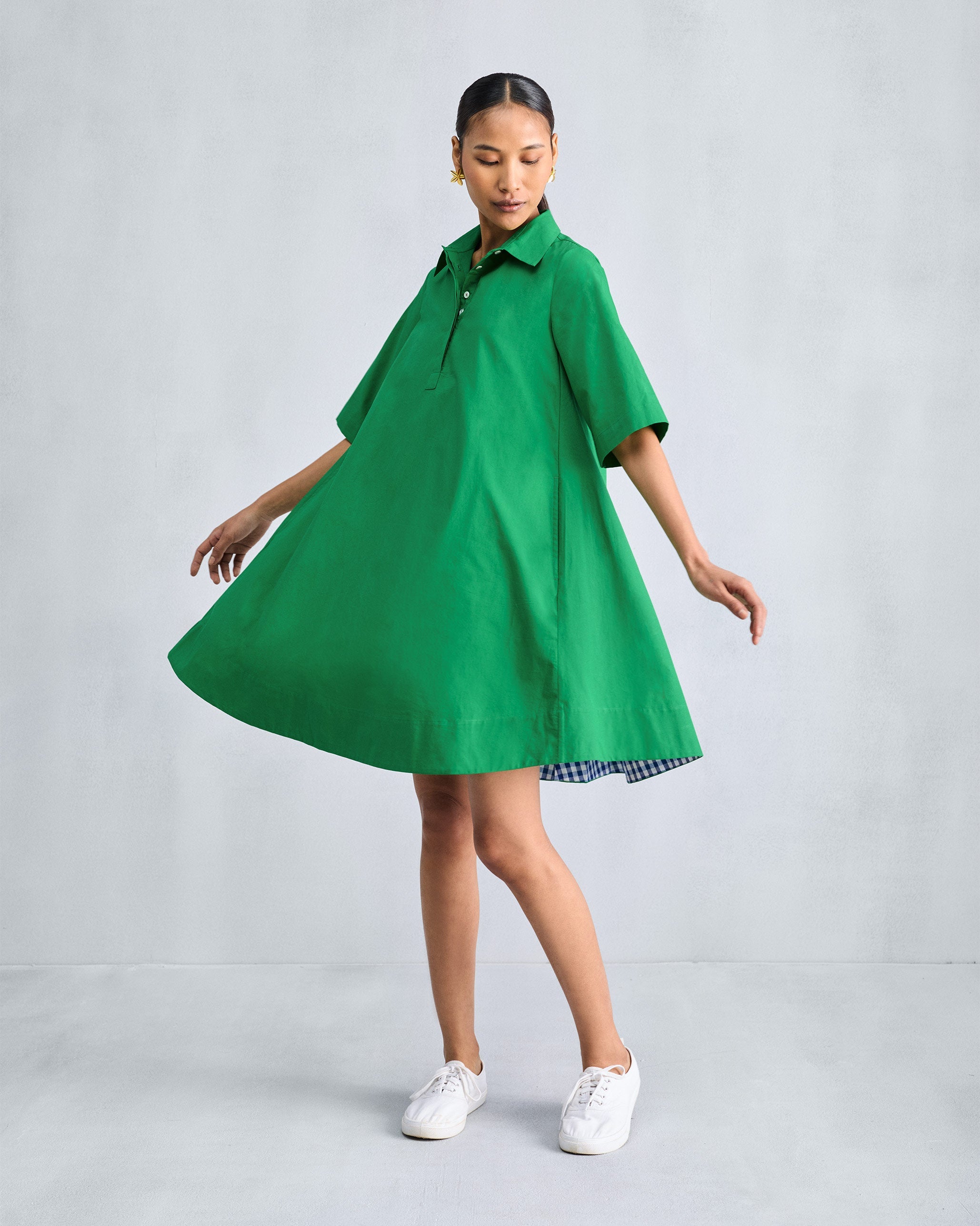 A-line Short Dress - Green