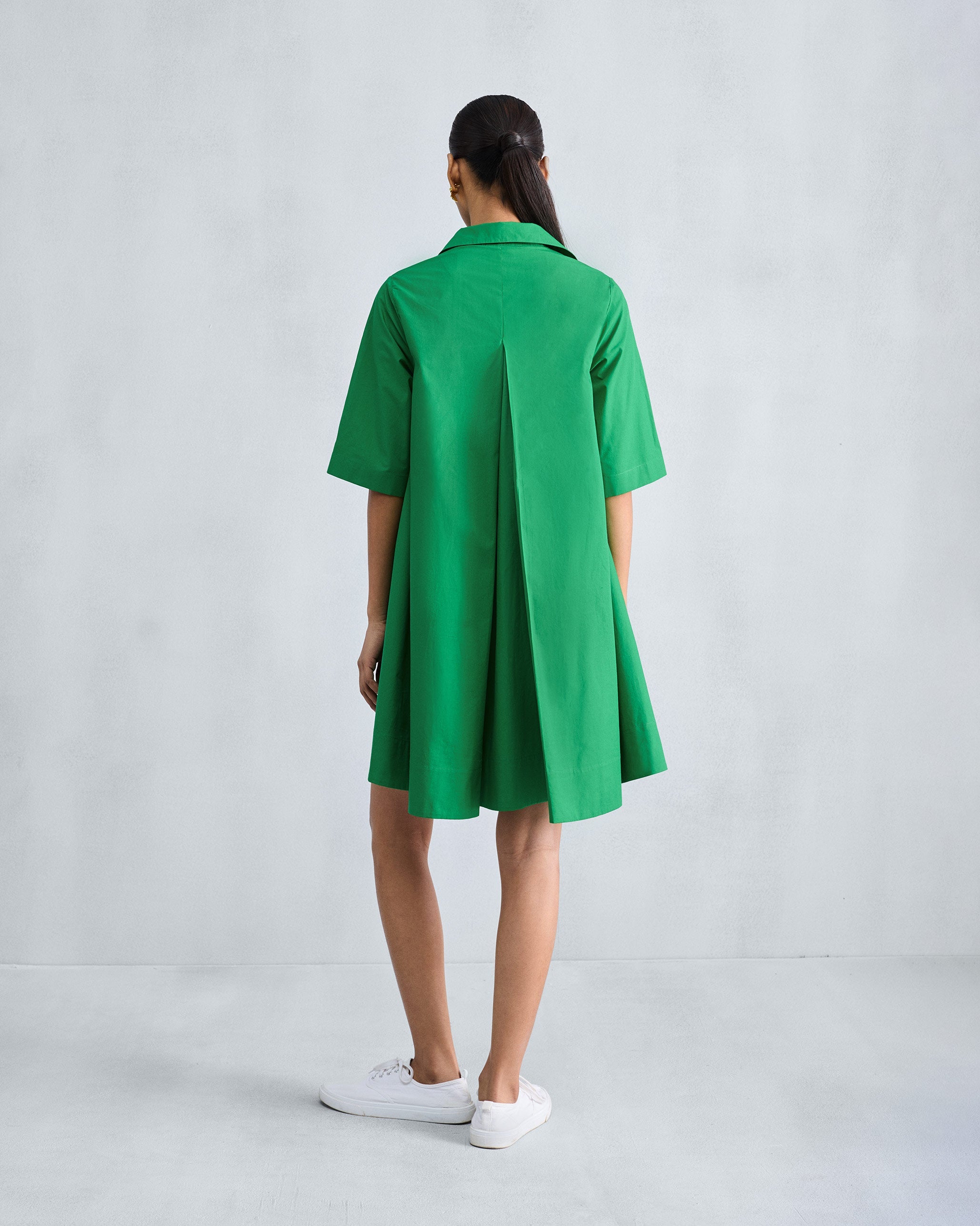A-line Short Dress - Green