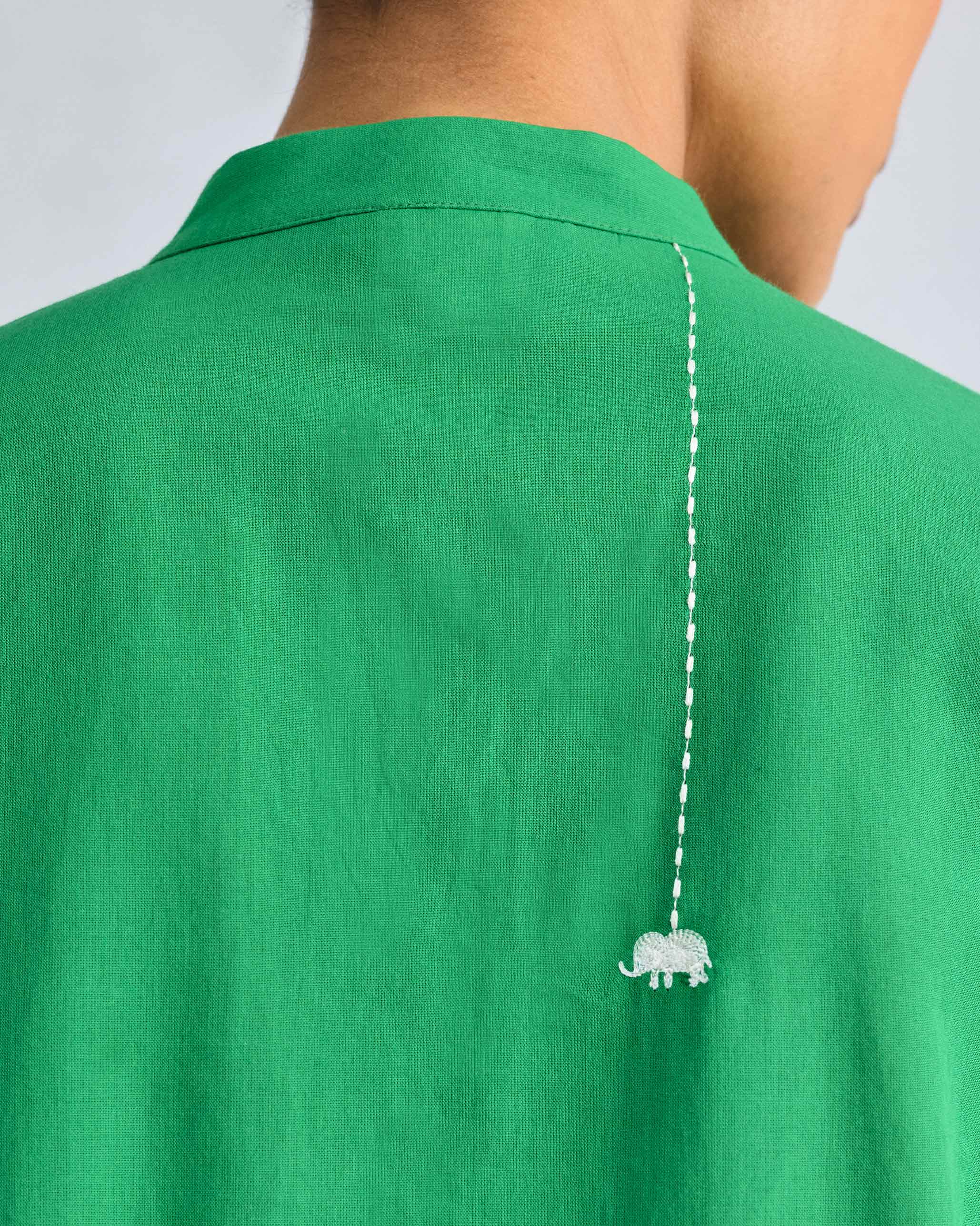 Basic Mid Length Kurta - Green
