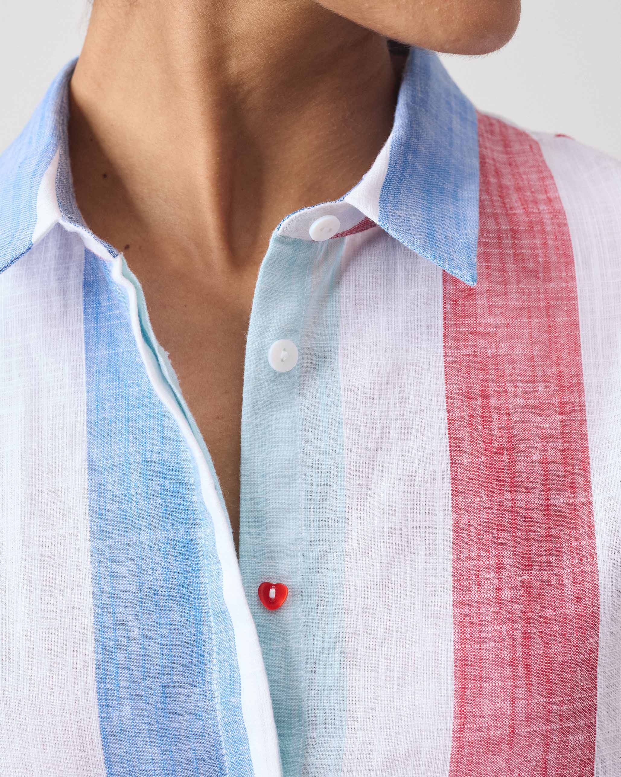 Many Moons Kurta - Blue & Red Stripes