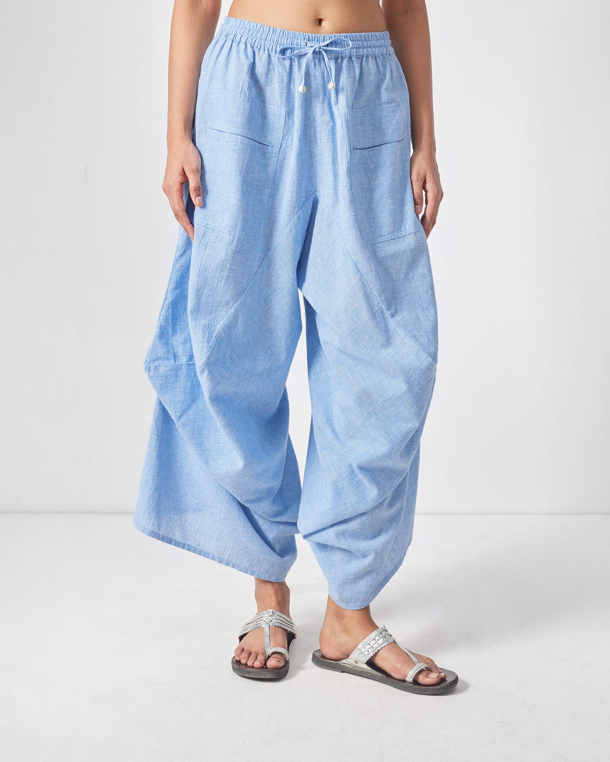 Yoka Trousers - Blue & White Checks