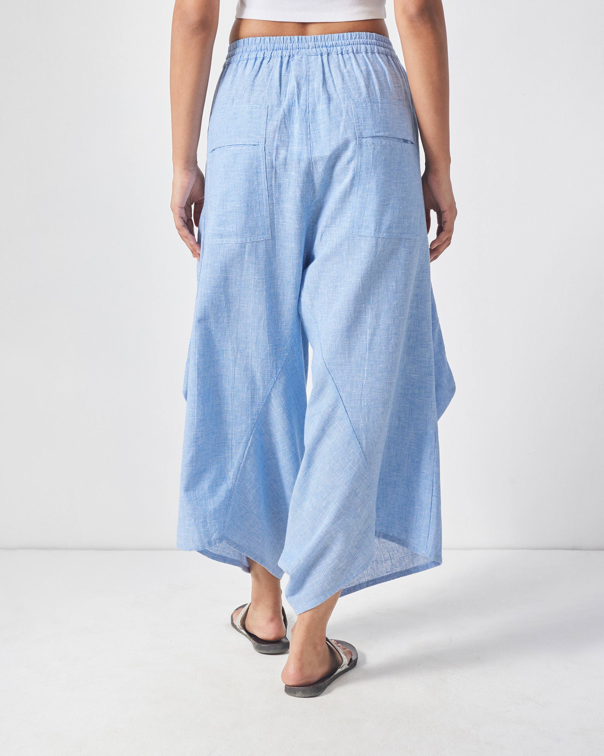 Yoka Trousers - Blue & White Checks