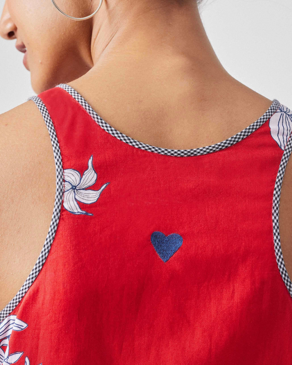 Kaito Dress - Red & White Print