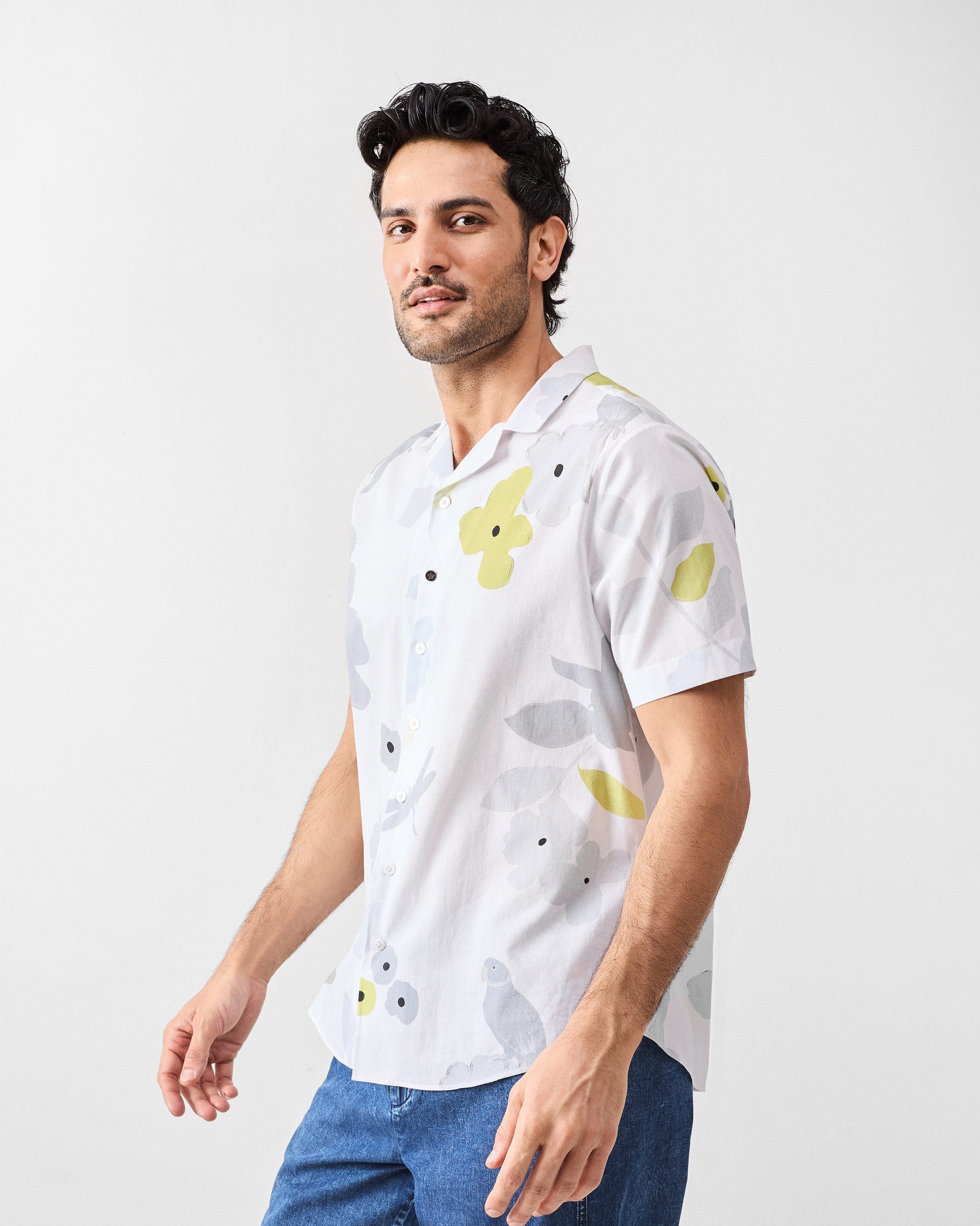 Mistari Shirt - Charcoal Printed