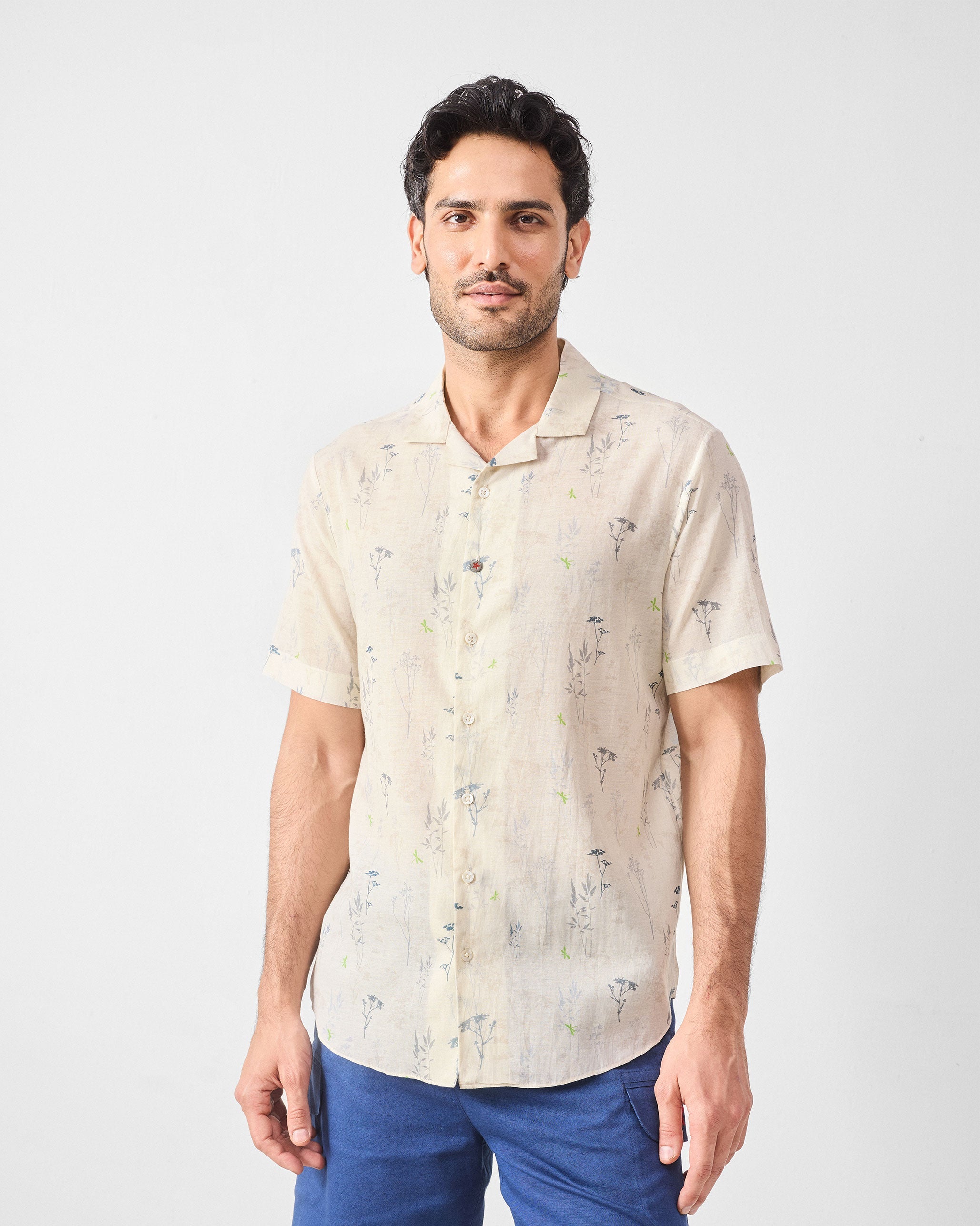 Mistari Shirt - Grey Printed