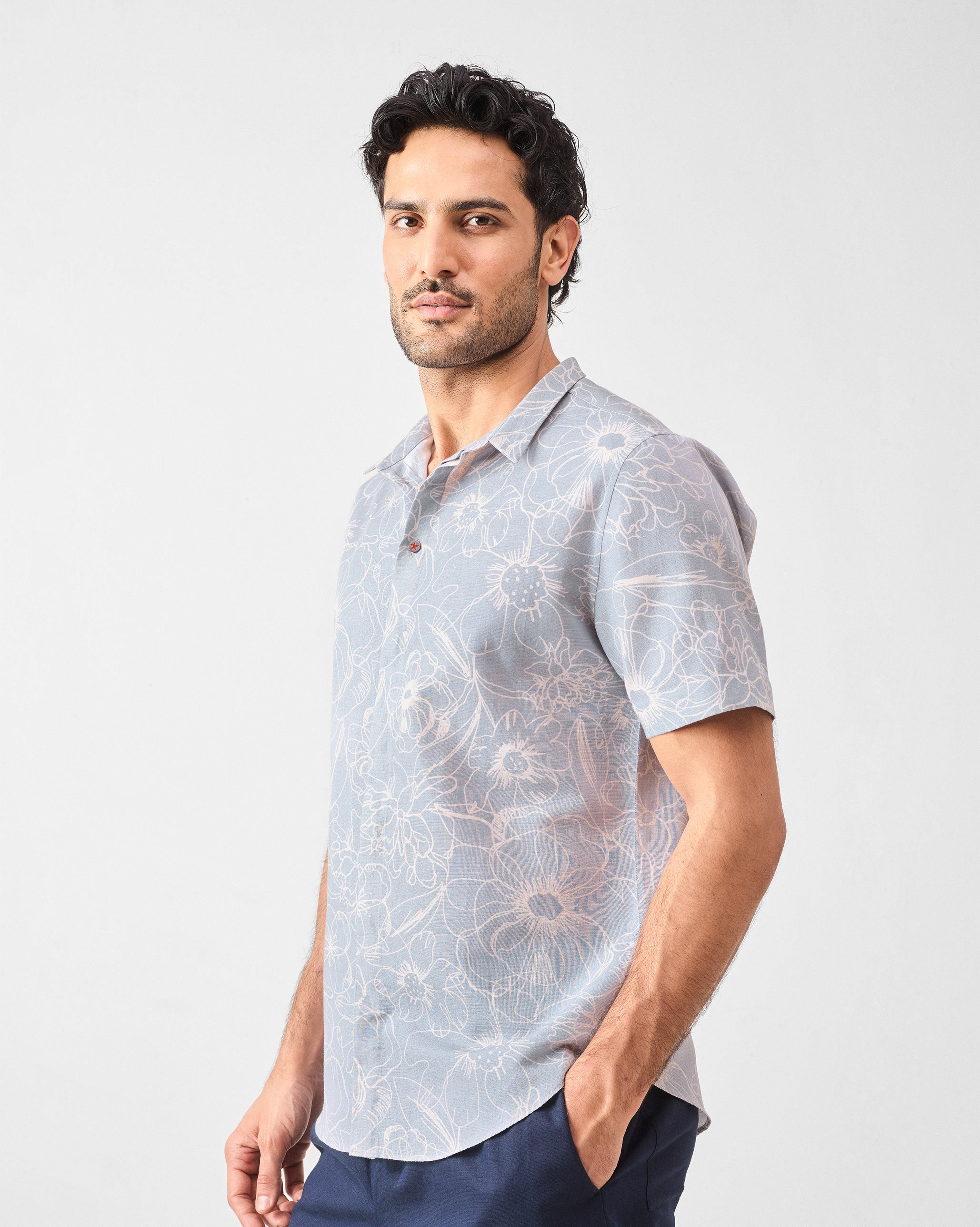 Riverline Shirt - Grey Printed