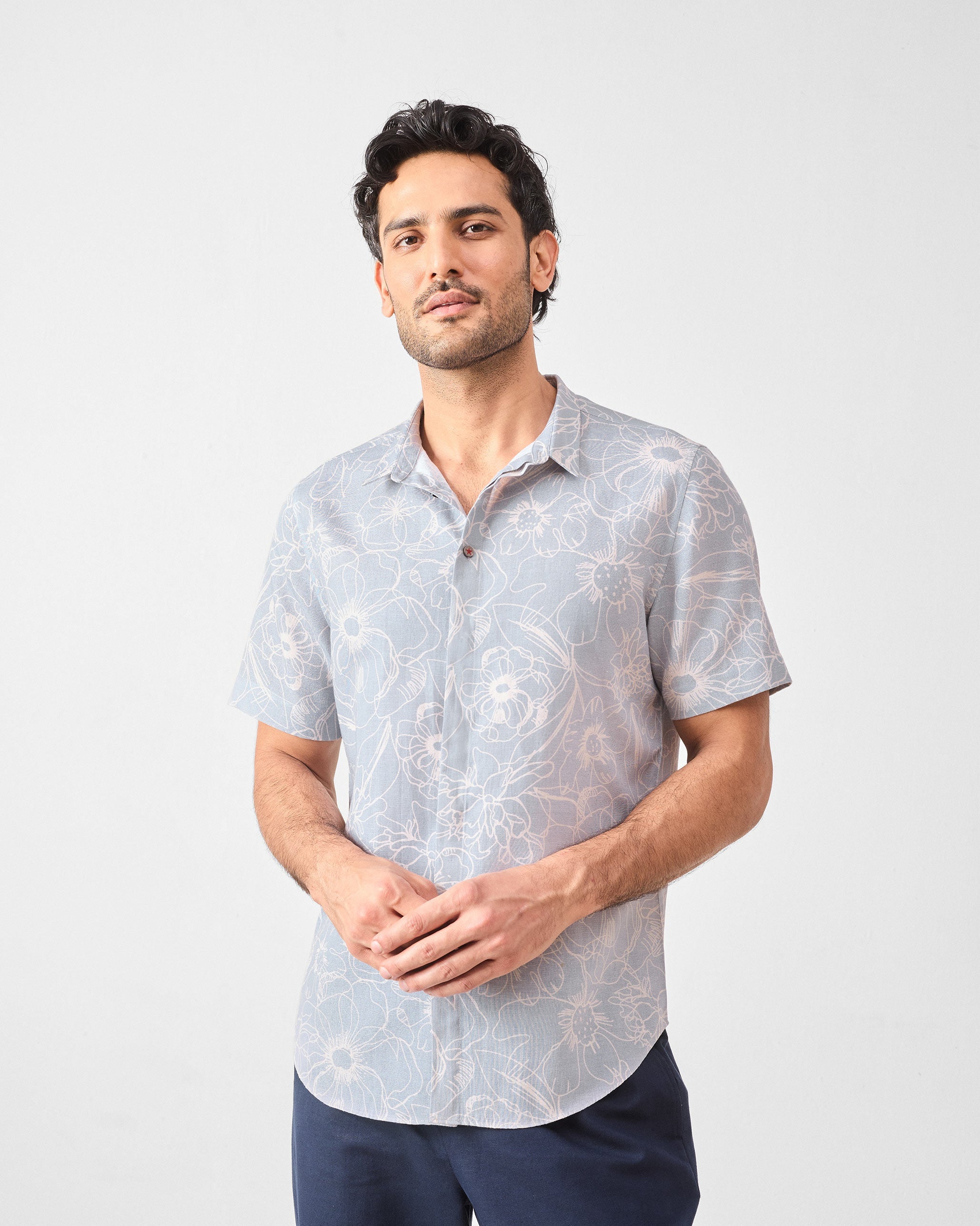 Riverline Shirt - Grey Printed
