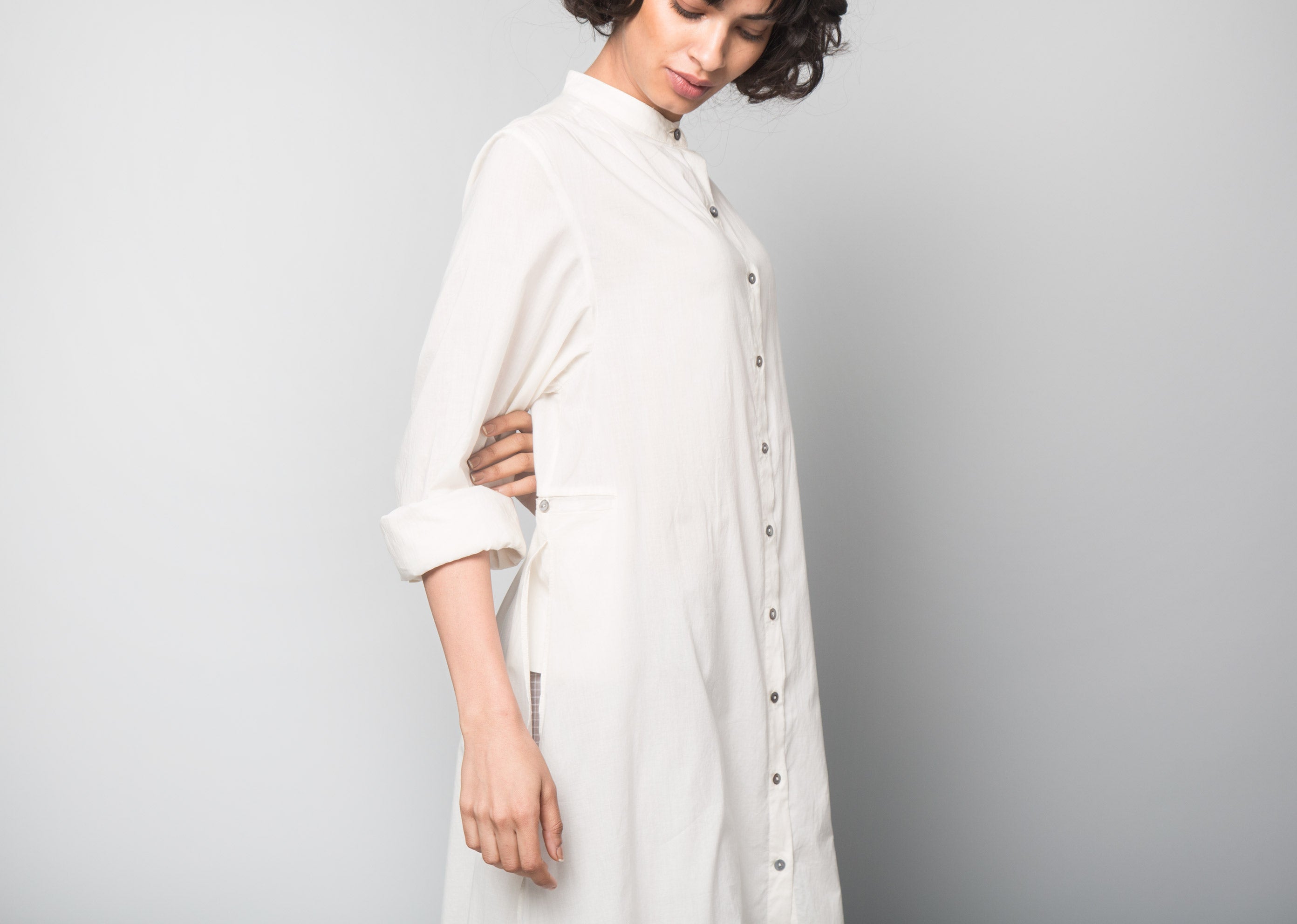 A Good Opening Plain Kurta - Ivory