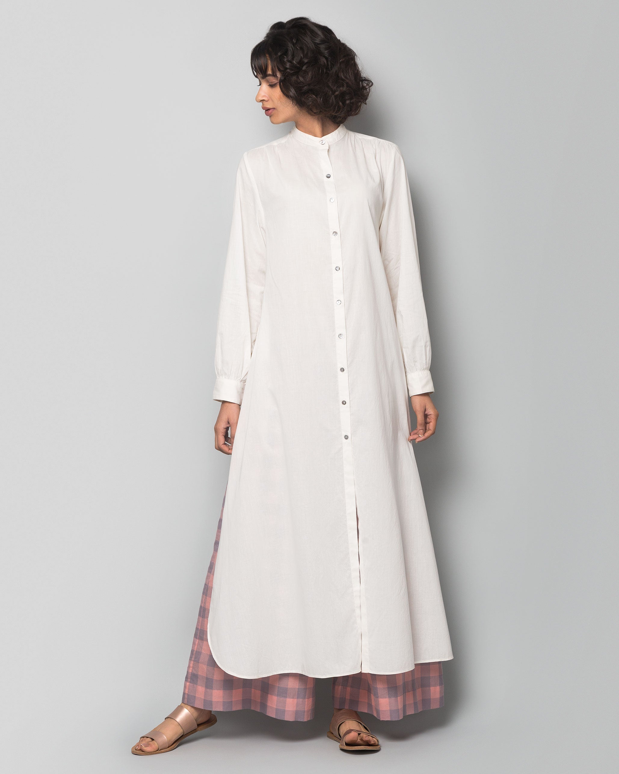 A Good Opening Plain Kurta - Ivory