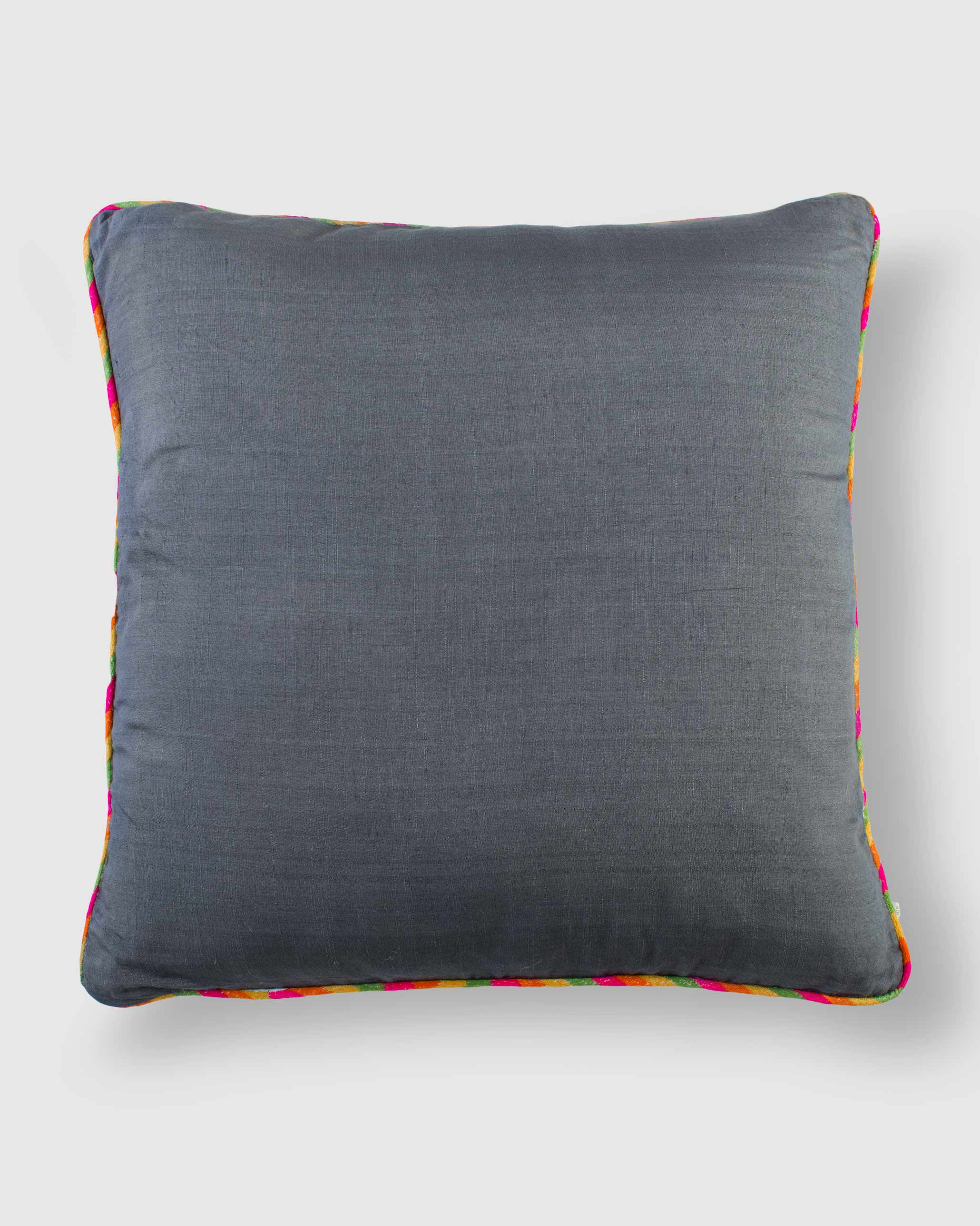 Tussar Cushion Cover - Charcoal