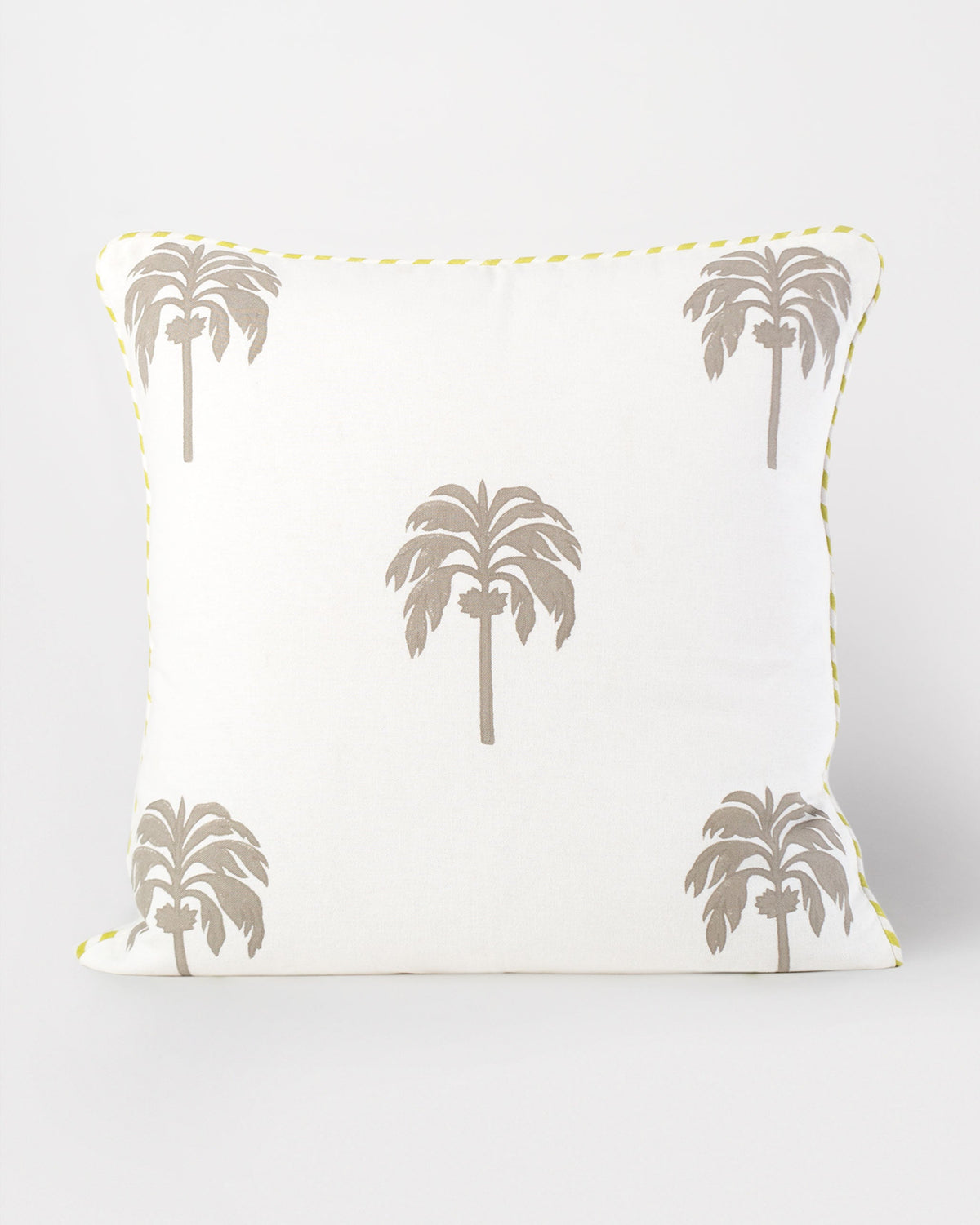 Colombo Palm Block Cushion Cover - Soft Grey