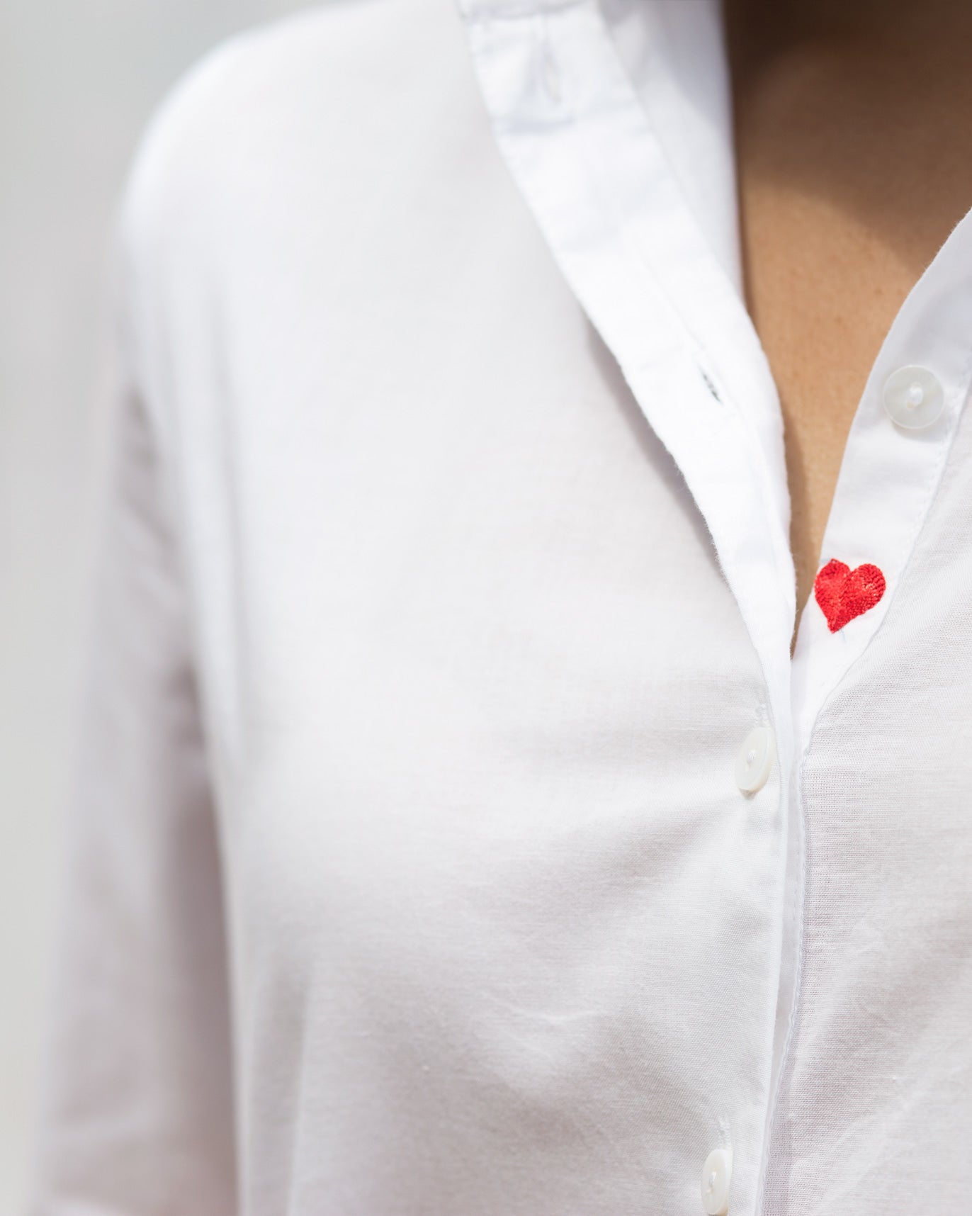 Mandarin Collar Top - White