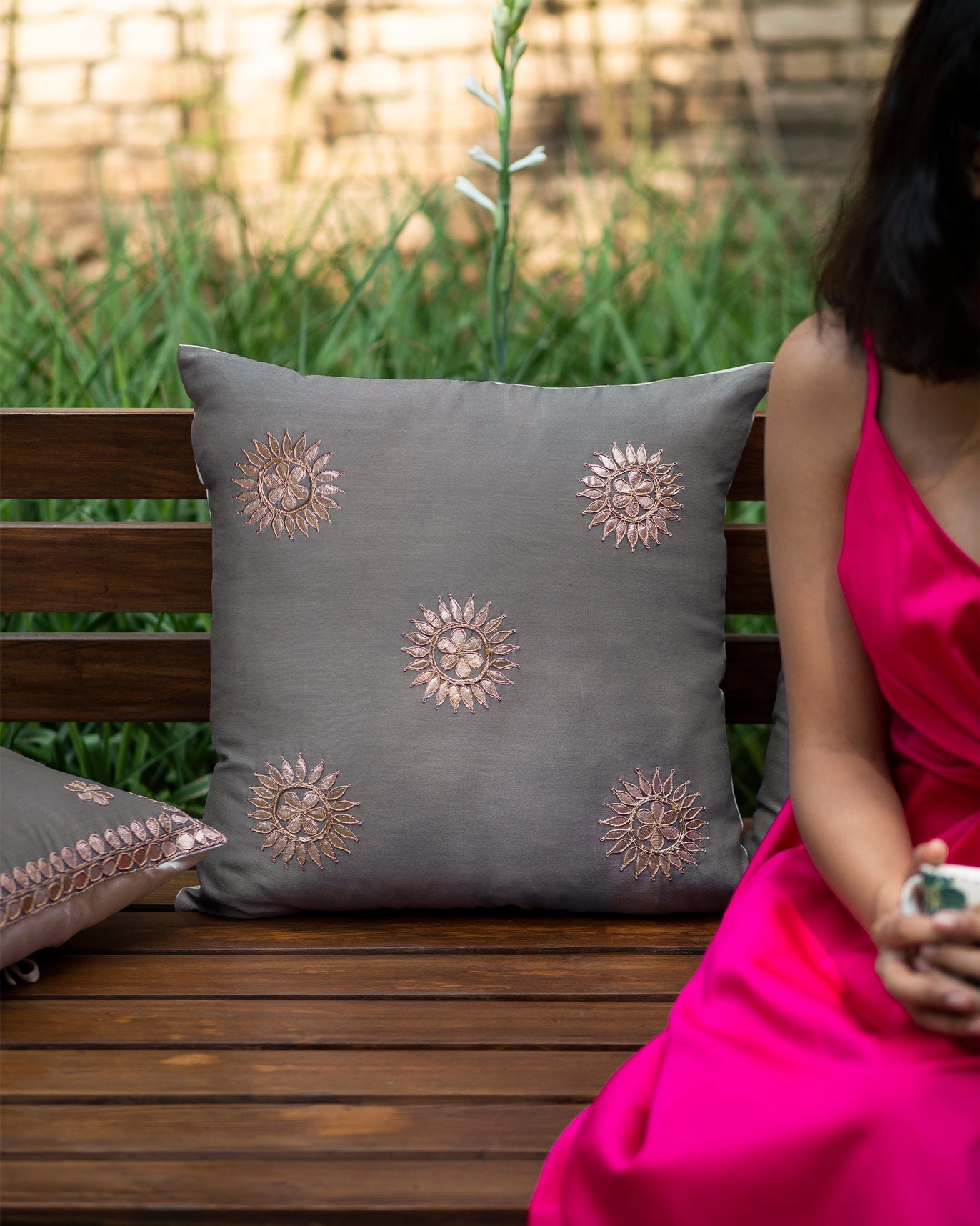 Chakra Cushion Cover - Soft Grey