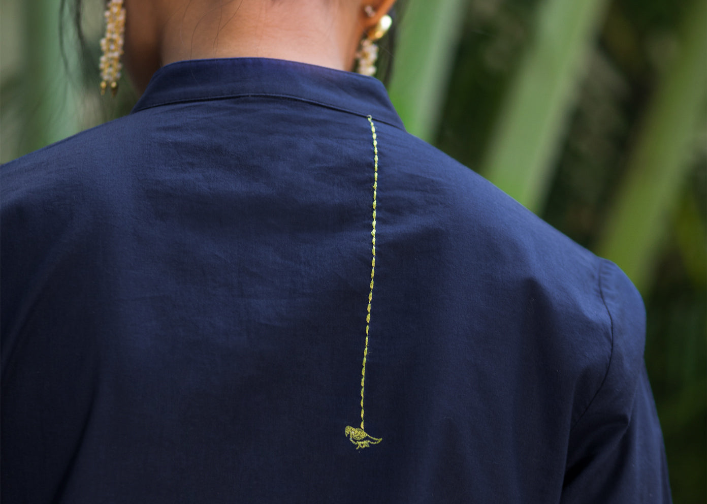 Basic Long Length Kurta - Navy