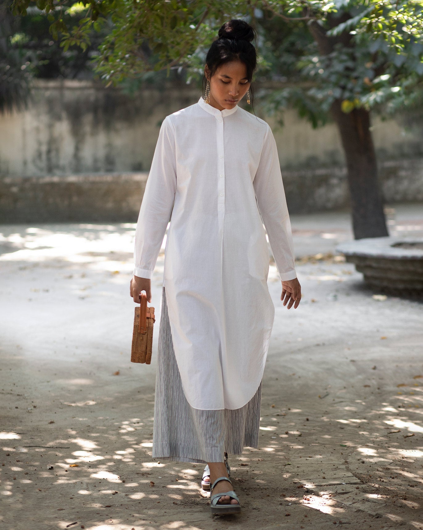 Basic Long Length Kurta - White