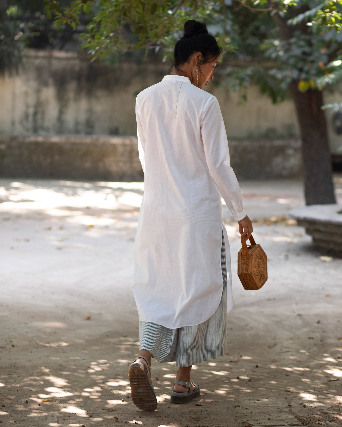 Basic Long Length Kurta - White