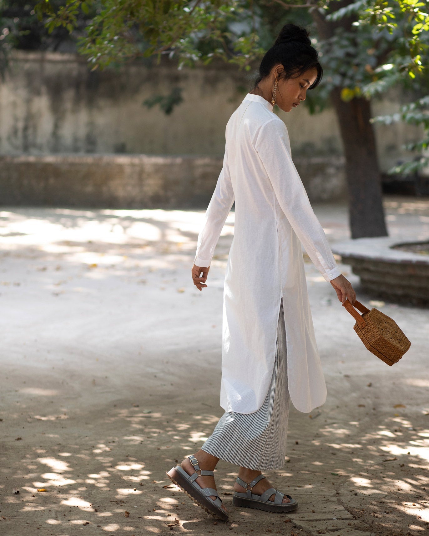Basic Long Length Kurta - White