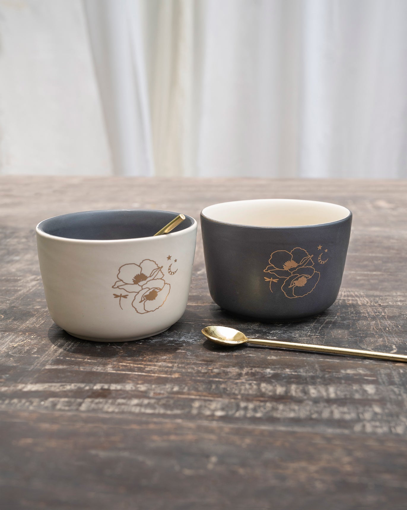 Poppy Bowls with Spoons (Set of 2)