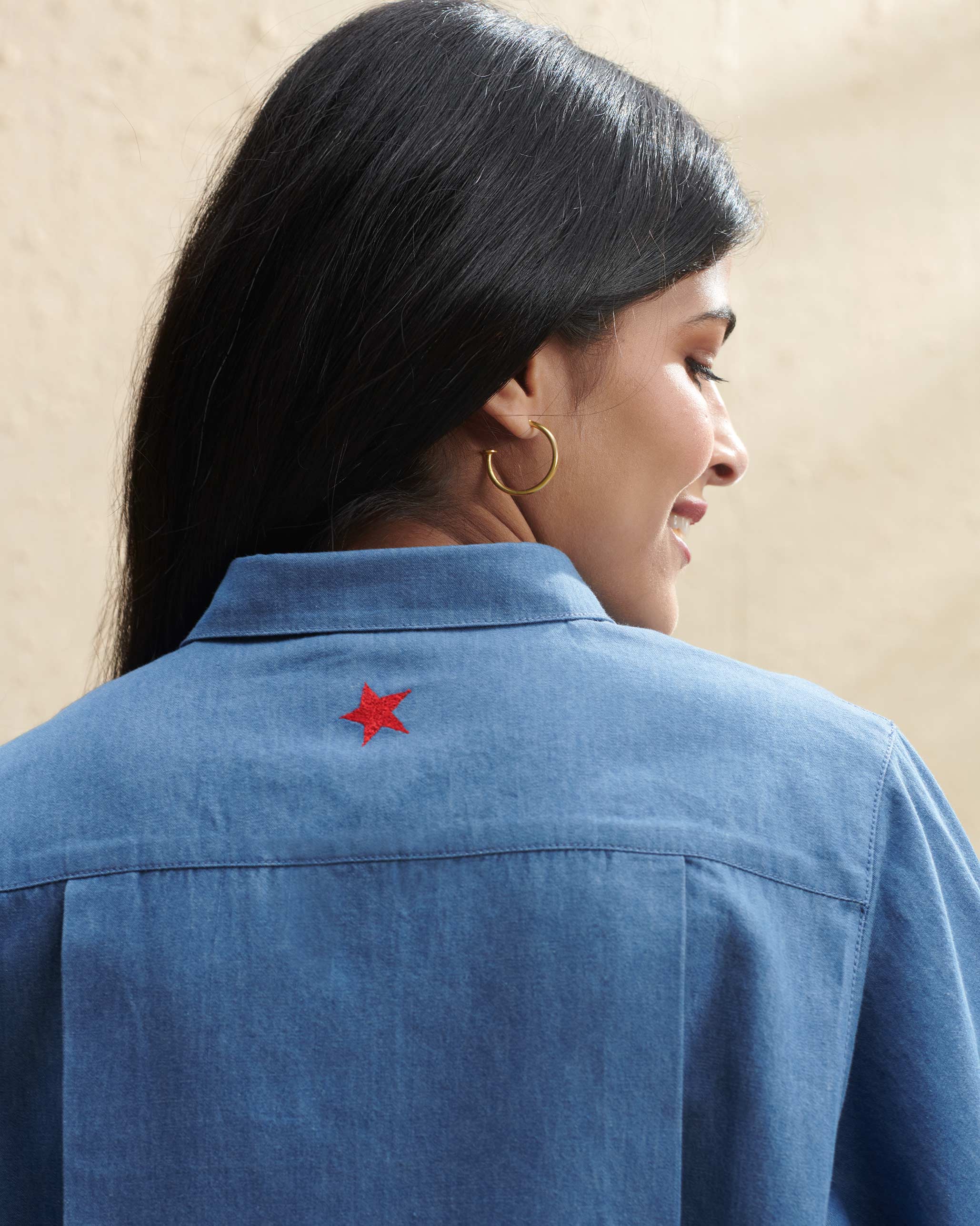Drop Armhole Shirt - Blue