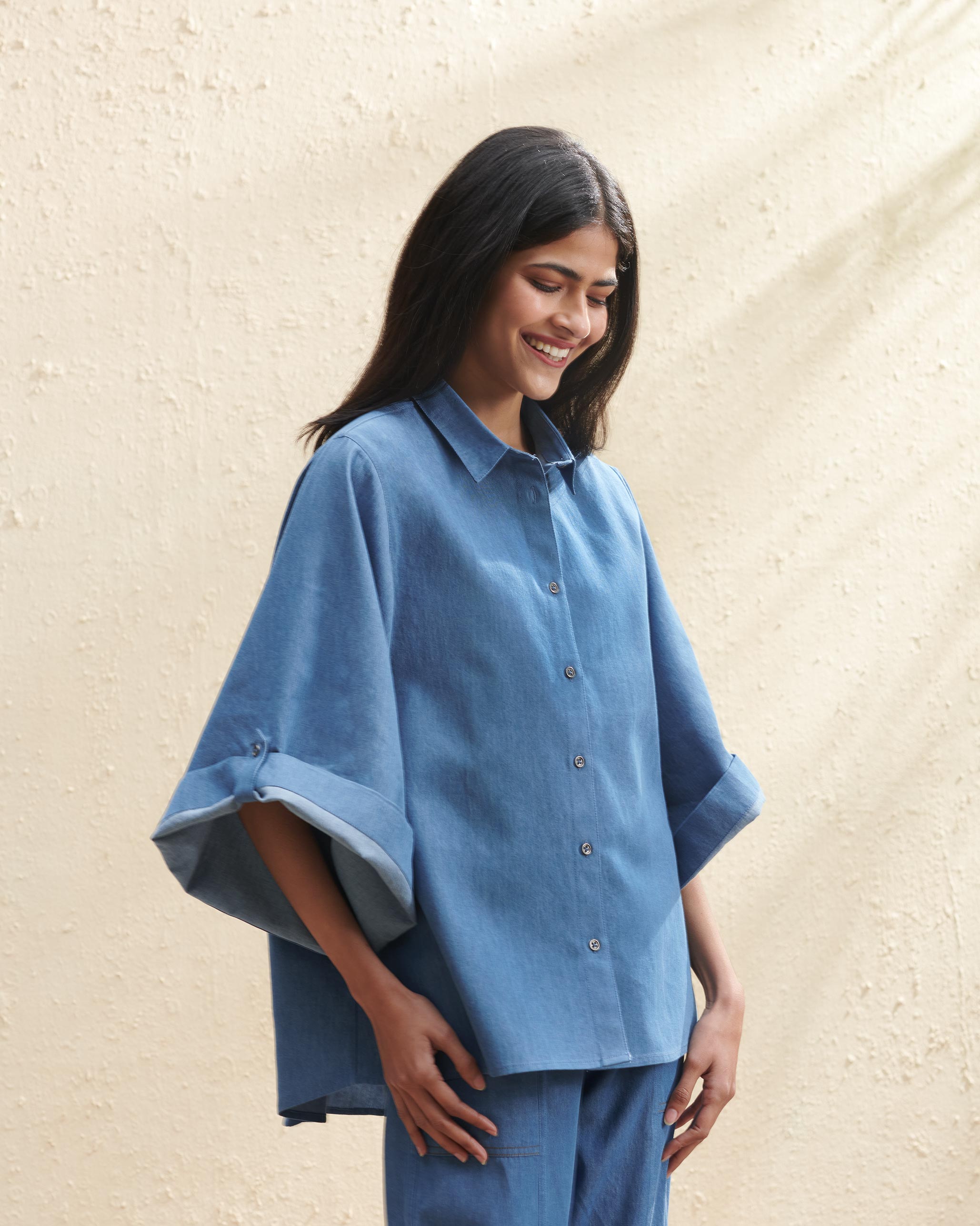 Drop Armhole Shirt - Blue