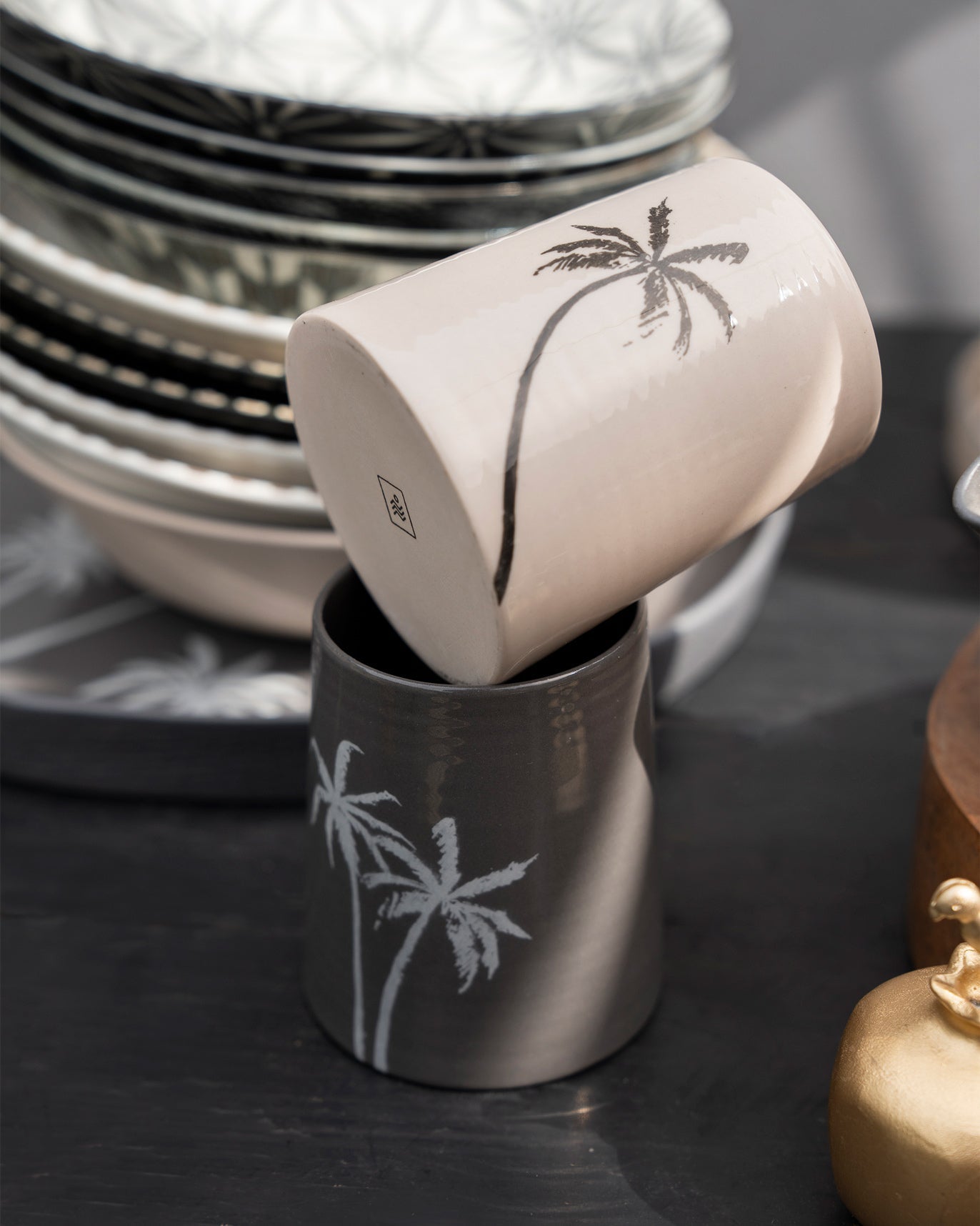 Swaying Palm Kulhars (Set of 4)