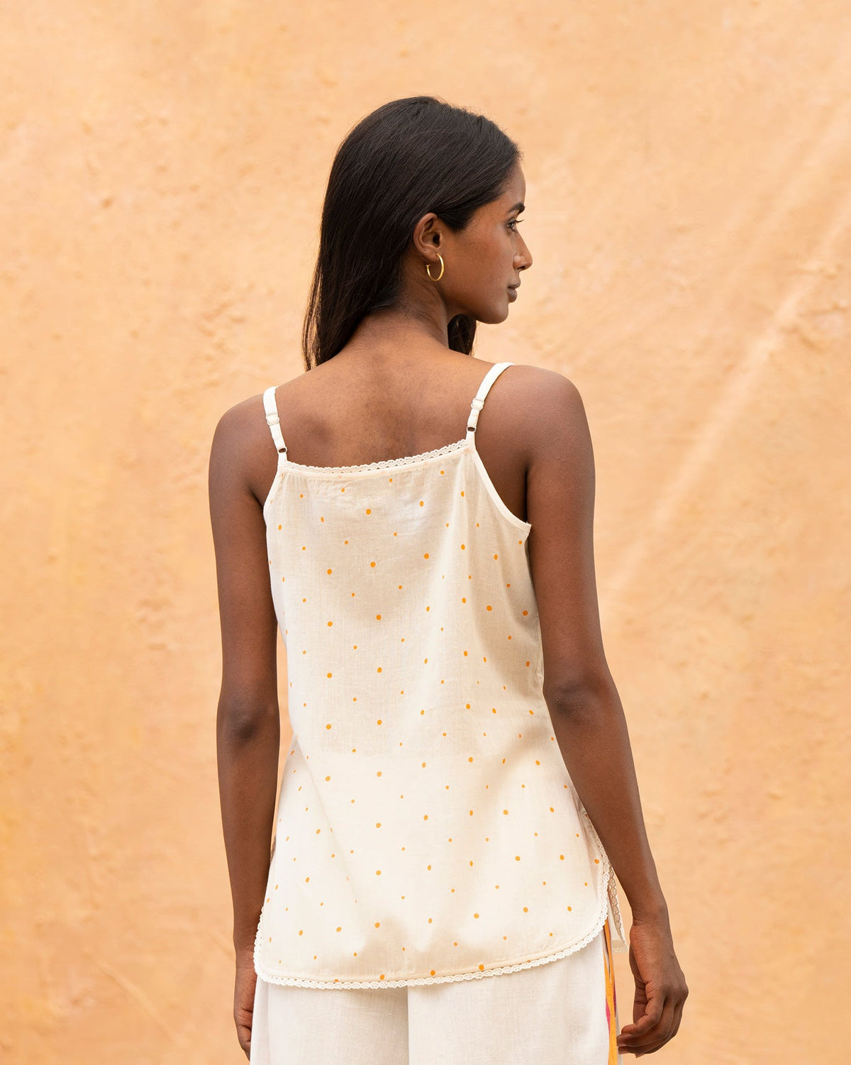 Crop Camisole - Ivory & Orange