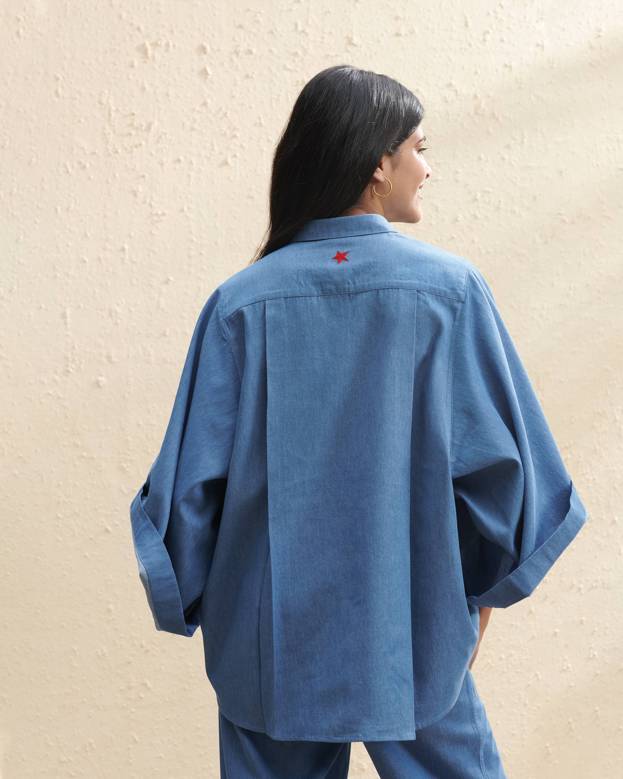 Drop Armhole Shirt - Blue