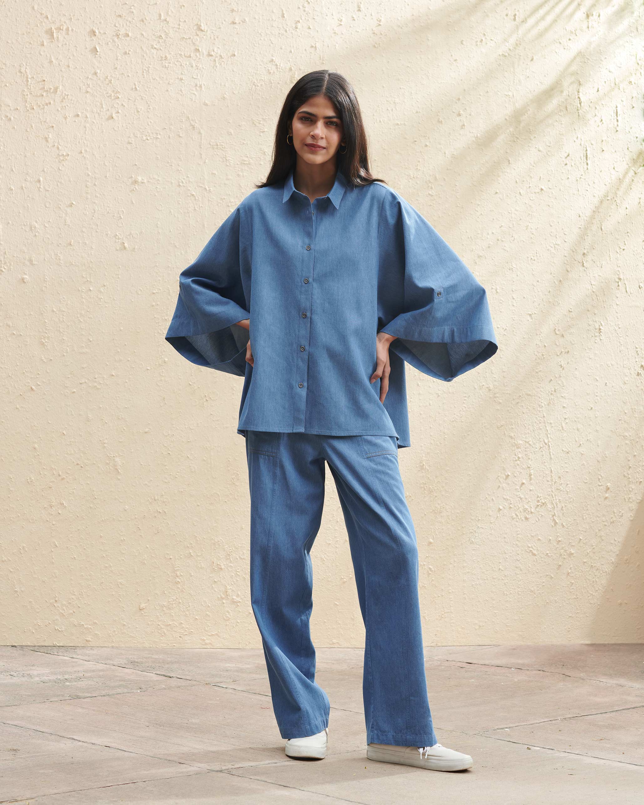 Drop Armhole Shirt - Blue